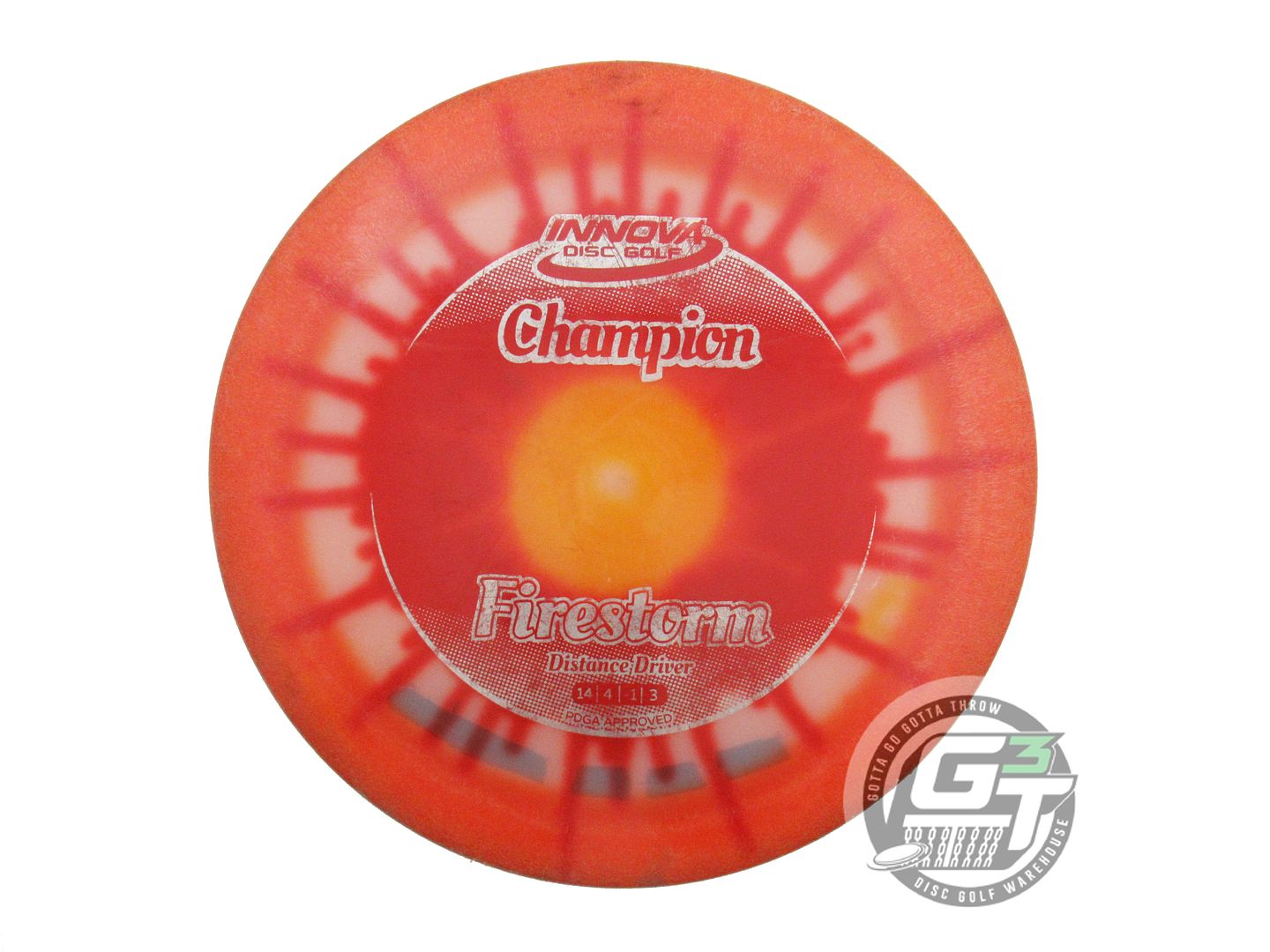 USED Innova I-DYE Champion Firestorm 175g Orange Burst Distance Driver Golf Disc