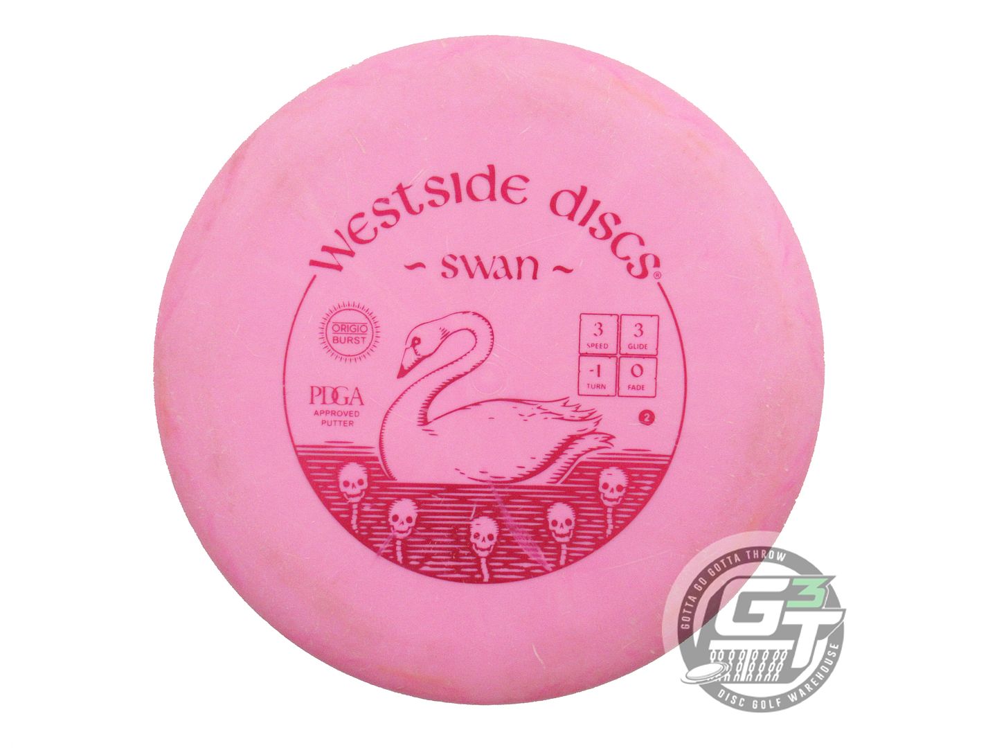 USED Westside Discs Origio Burst Swan 173g Pink Magenta Foil Putter Golf Disc