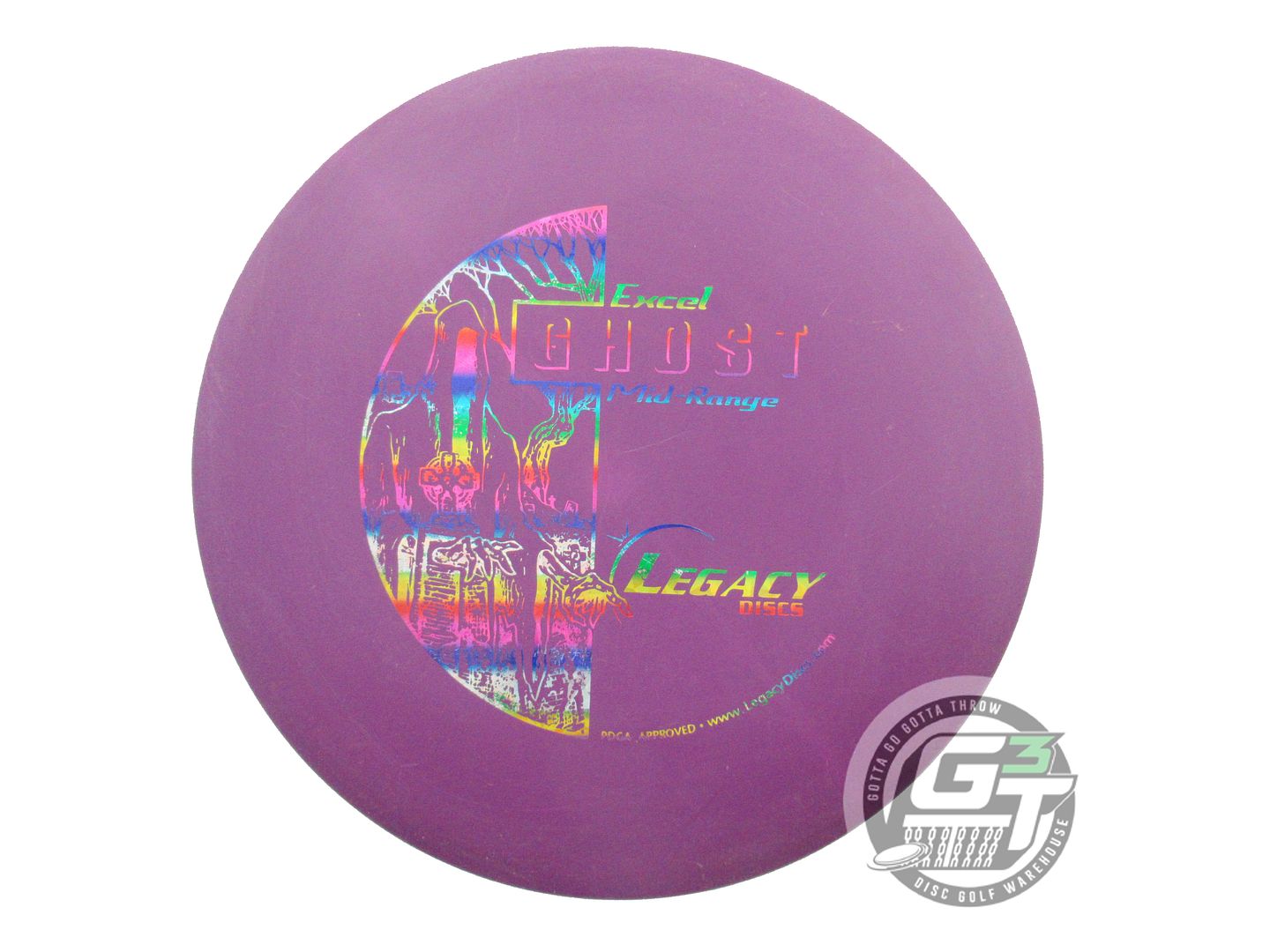 USED Legacy Discs Excel Ghost 179g Purple Rainbow Shatter Foil Midrange Disc