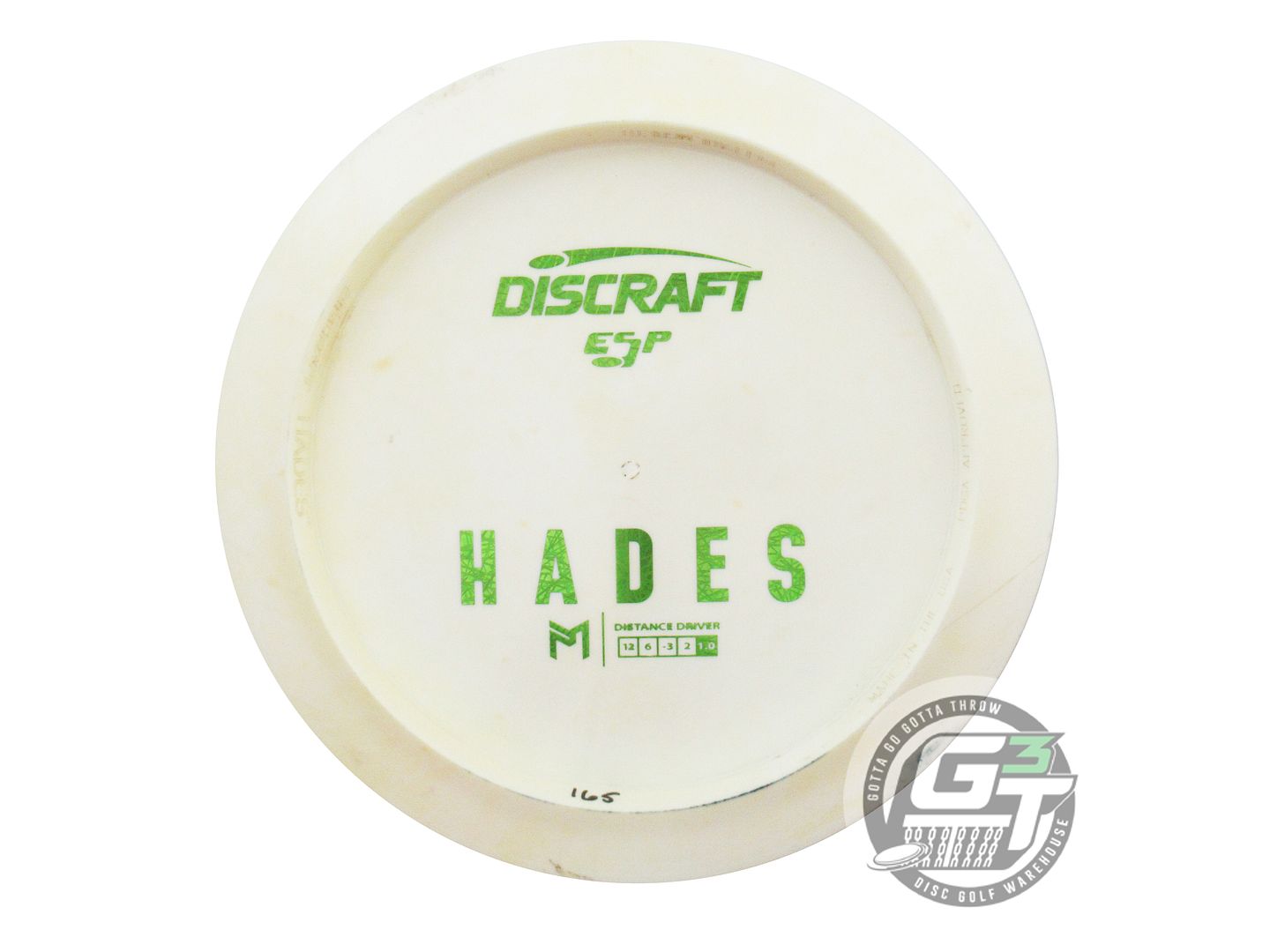 USED Discraft [McBETH] Backstamp ESP Hades 165g White Lime Foil Driver Golf Disc