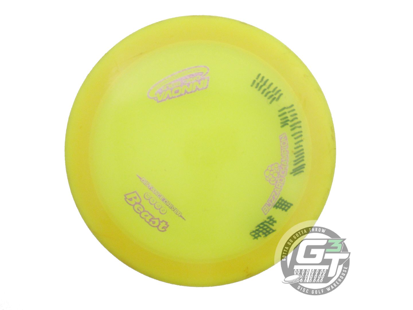 USED Innova Blizzard Beast 160g Yellow Lilac Foil Distance Driver Golf Disc