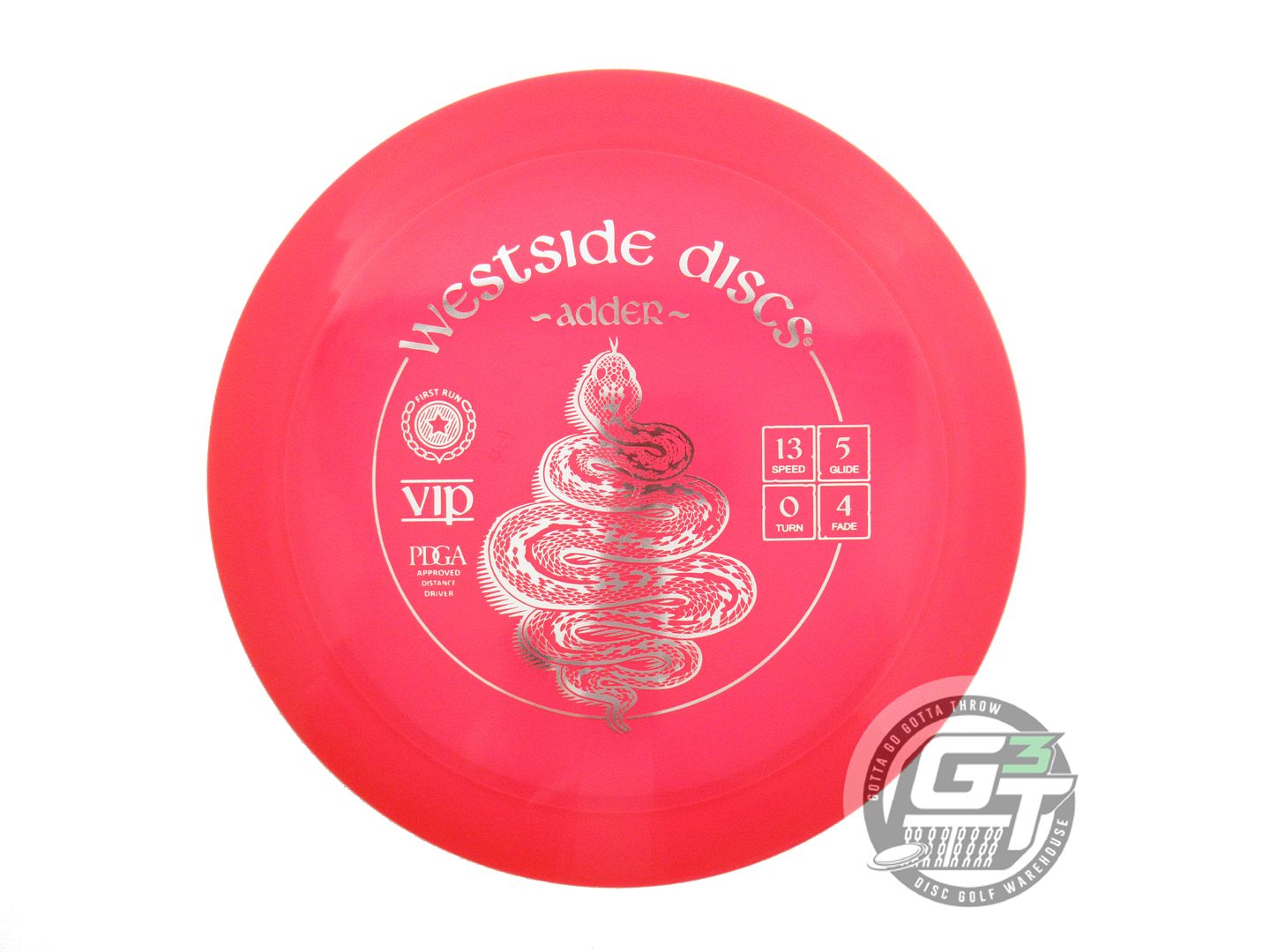 NOS Westside Discs VIP Adder 173g Red Silver Foil Distance Driver Golf Disc