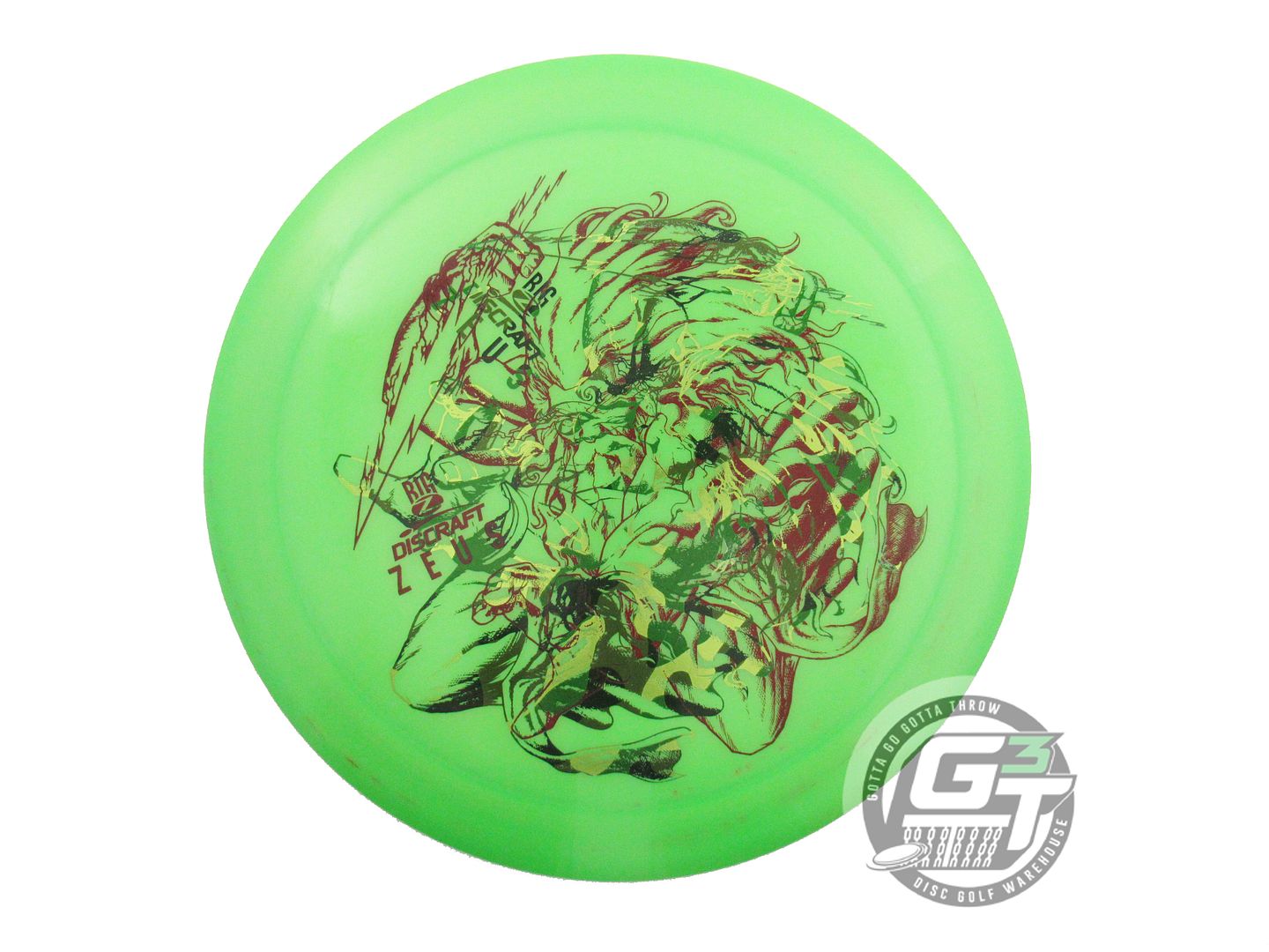 USED Discraft X-OUT Big Z Zeus 174g Lime Distance Driver Golf Disc