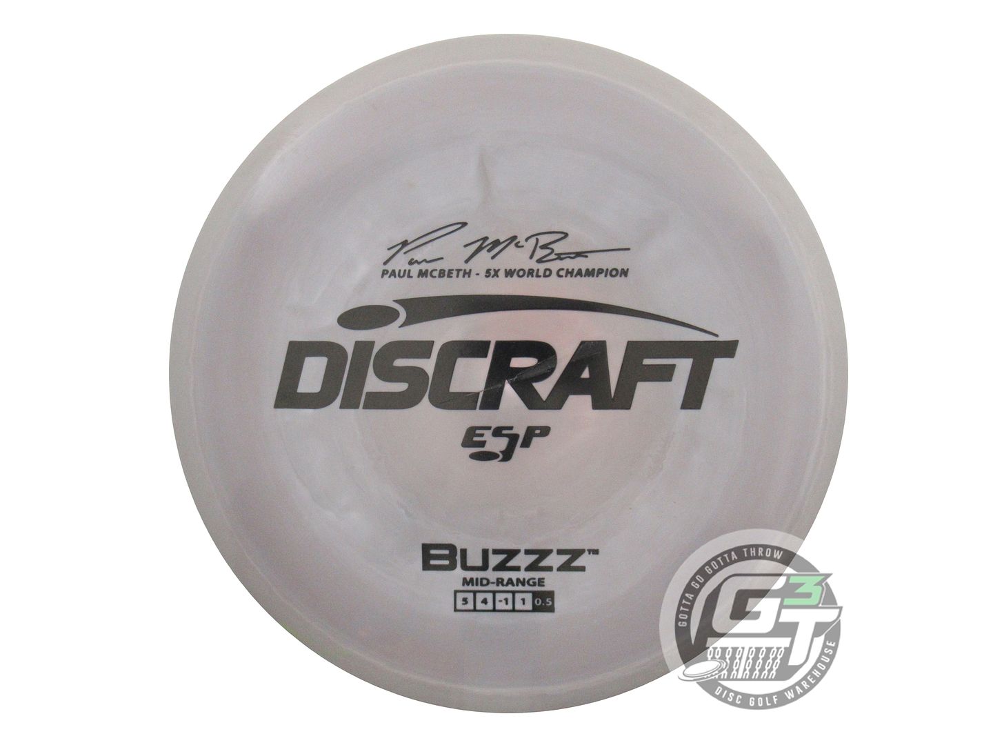 USED Discraft [McBETH] ESP Buzzz 177g Gray Black Stamp Midrange Golf Disc