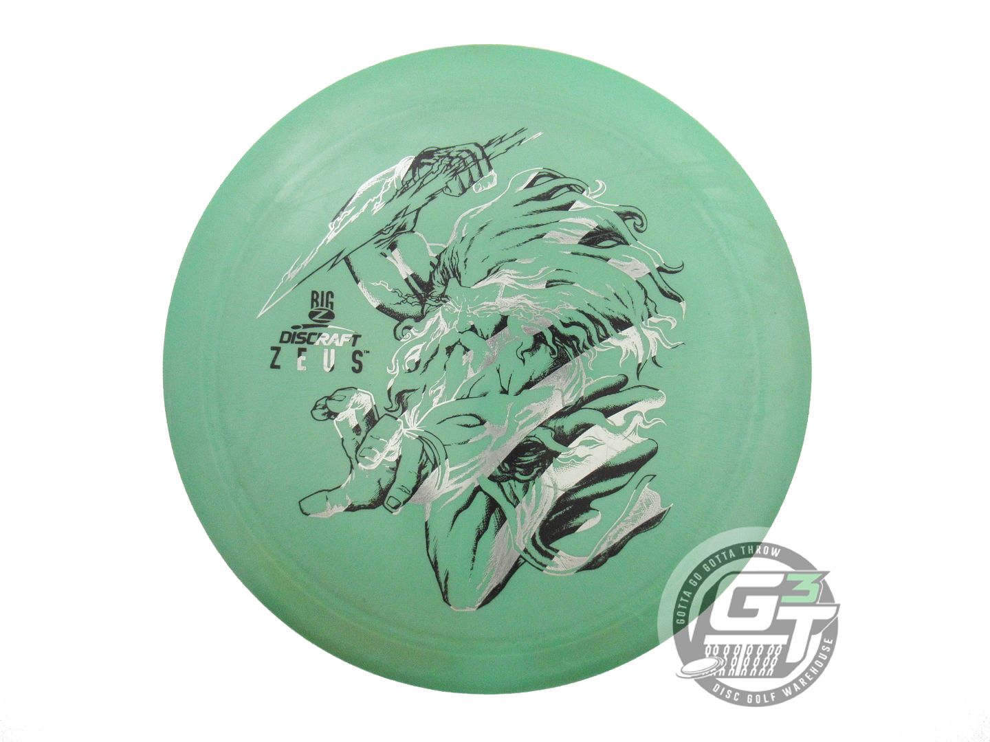 USED Discraft Big Z Zeus 173g Green Zebra Foil Distance Driver Golf Disc