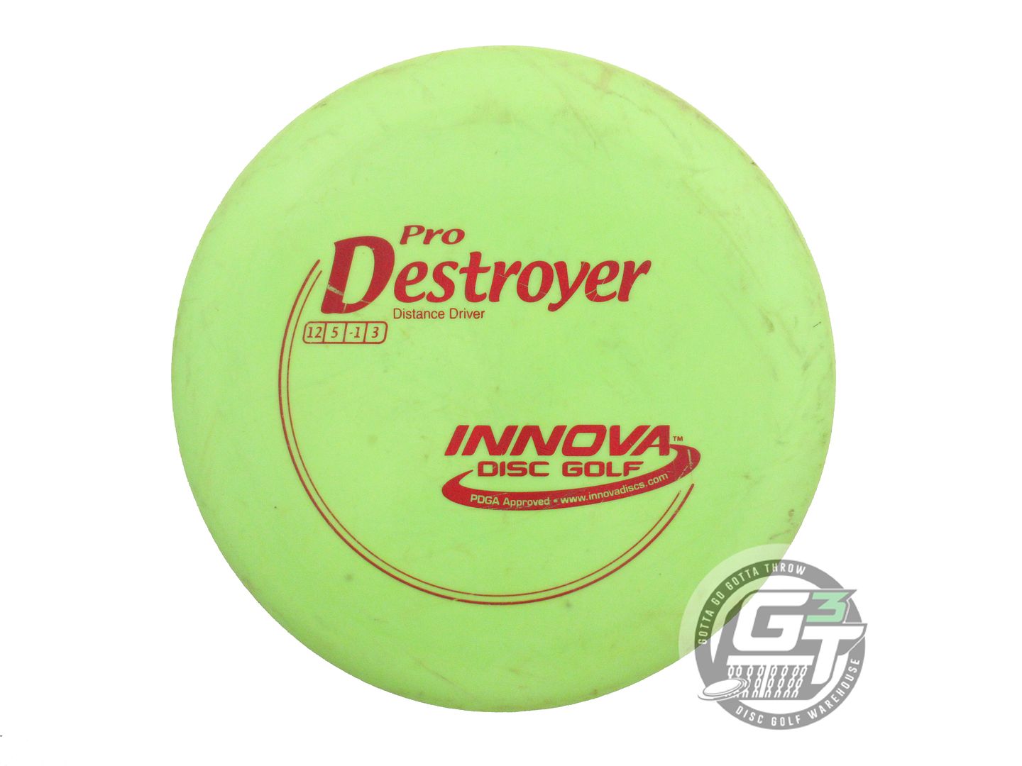USED Innova Pro Destroyer 172g Lime Red Foil Distance Driver Golf Disc