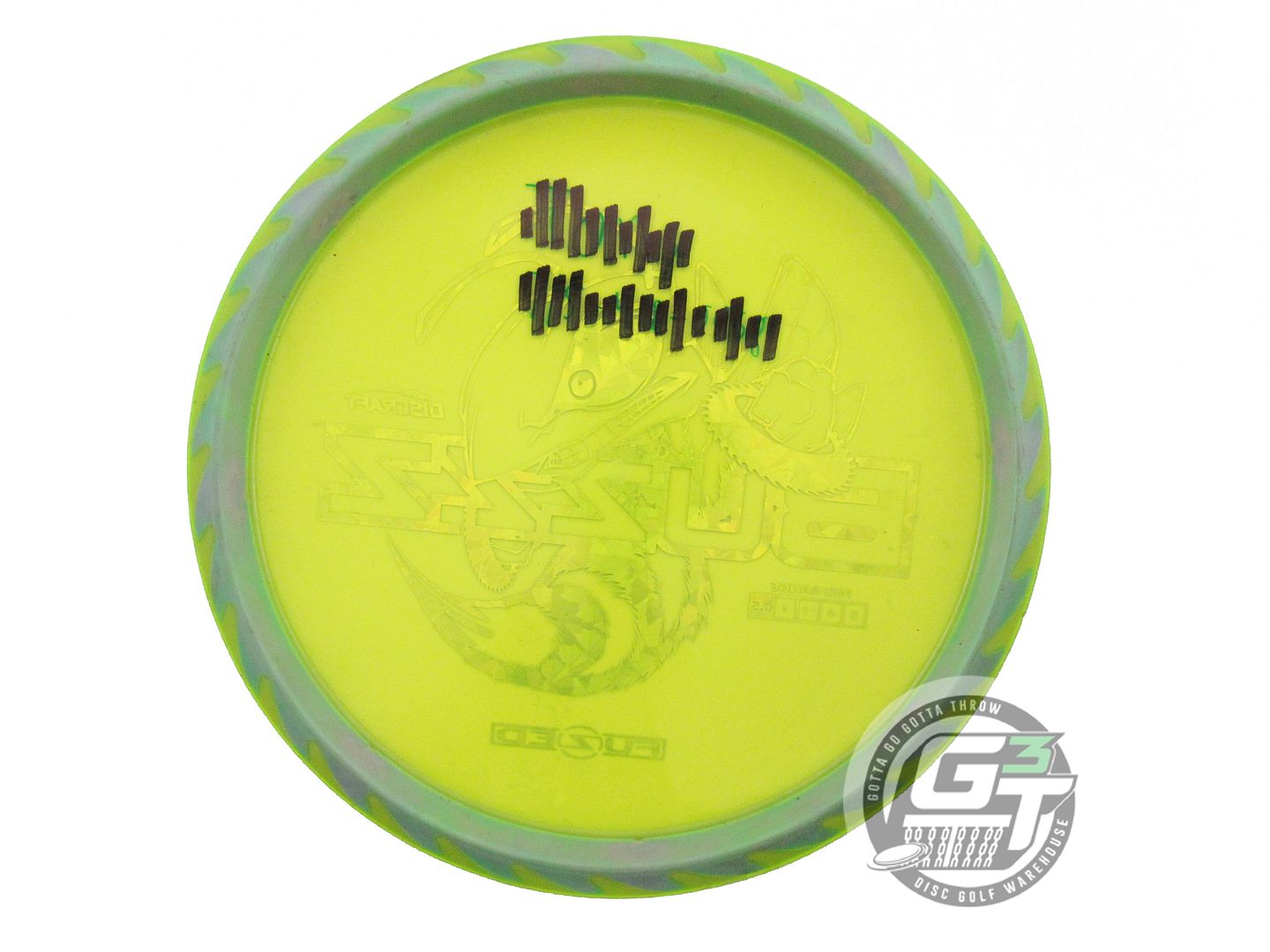USED Discraft FuZed BuzzzSaw Buzzz 177g Lime Rainbow Shatter Foil Midrange Disc