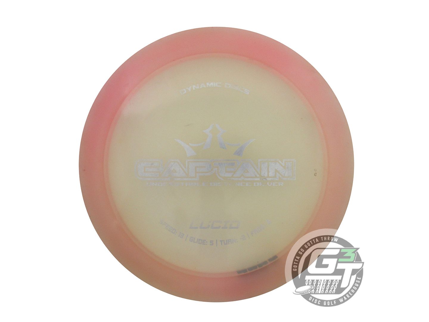 USED Dynamic Discs Lucid Captain 175g Lt. Pink Silver Stamp Distance Driver Disc