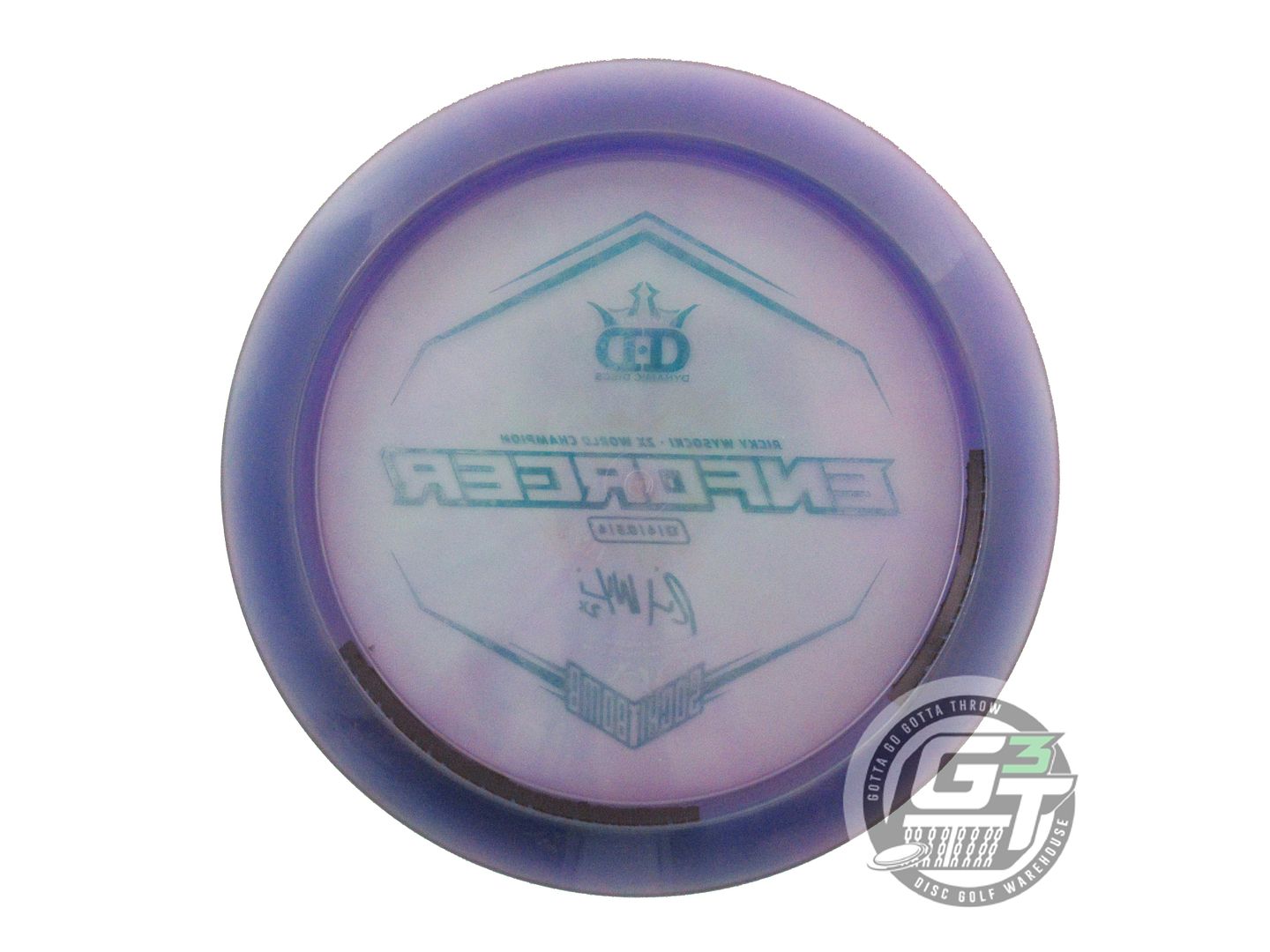 USED Dynamic Discs [WYSOCKI] Lucid Enforcer 175g Purple Teal Foil Driver Disc