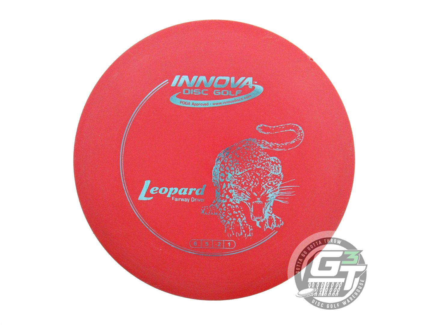 USED Innova DX Leopard 147g Red Aqua Foil Fairway Driver Golf Disc
