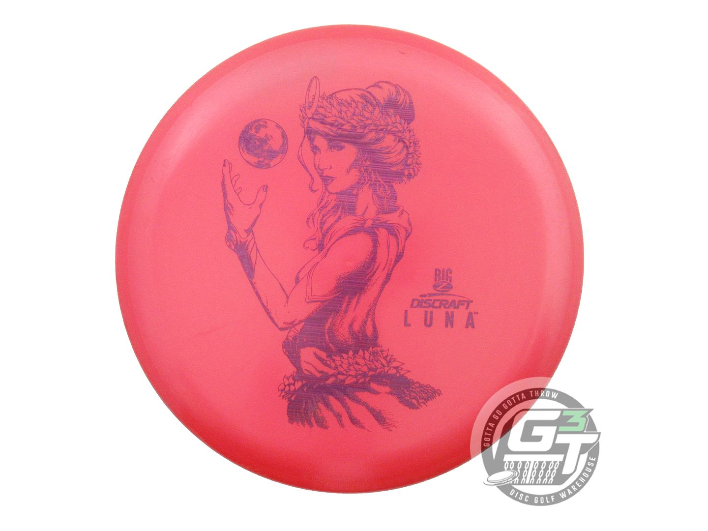 USED Discraft Big Z Luna 177g Pink Purple Laser Foil Putter Golf Disc