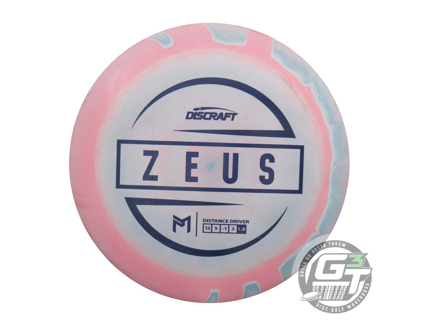 USED Discraft [McBETH] ESP Zeus 170g Pink-Blue Blue Stamp Driver Golf Disc