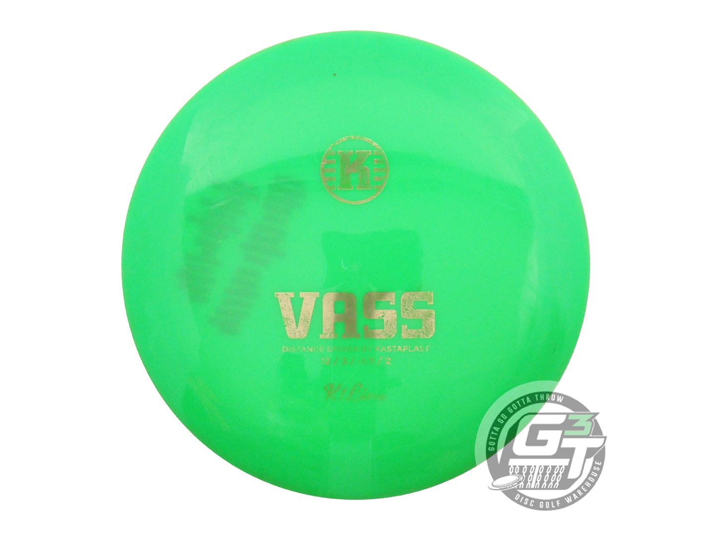 USED Kastaplast K1 Vass 175g Green Gold Foil Distance Driver Golf Disc