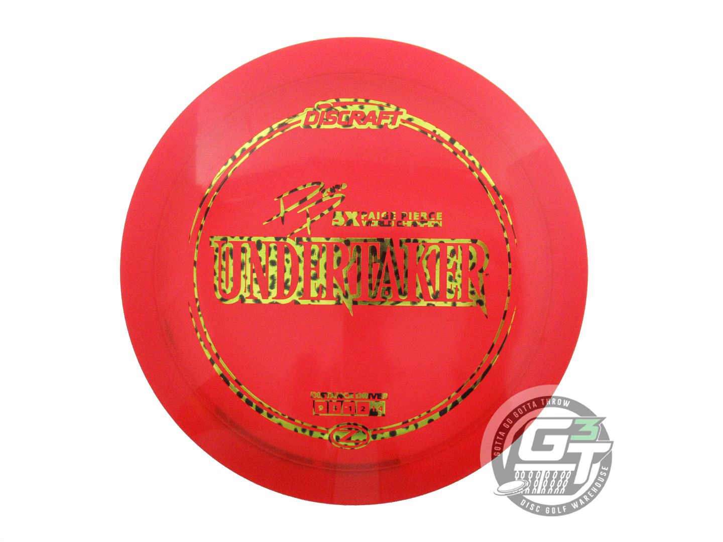 USED Discraft [PIERCE] Z Undertaker 175g Red Cheetah Foil Distance Driver Disc