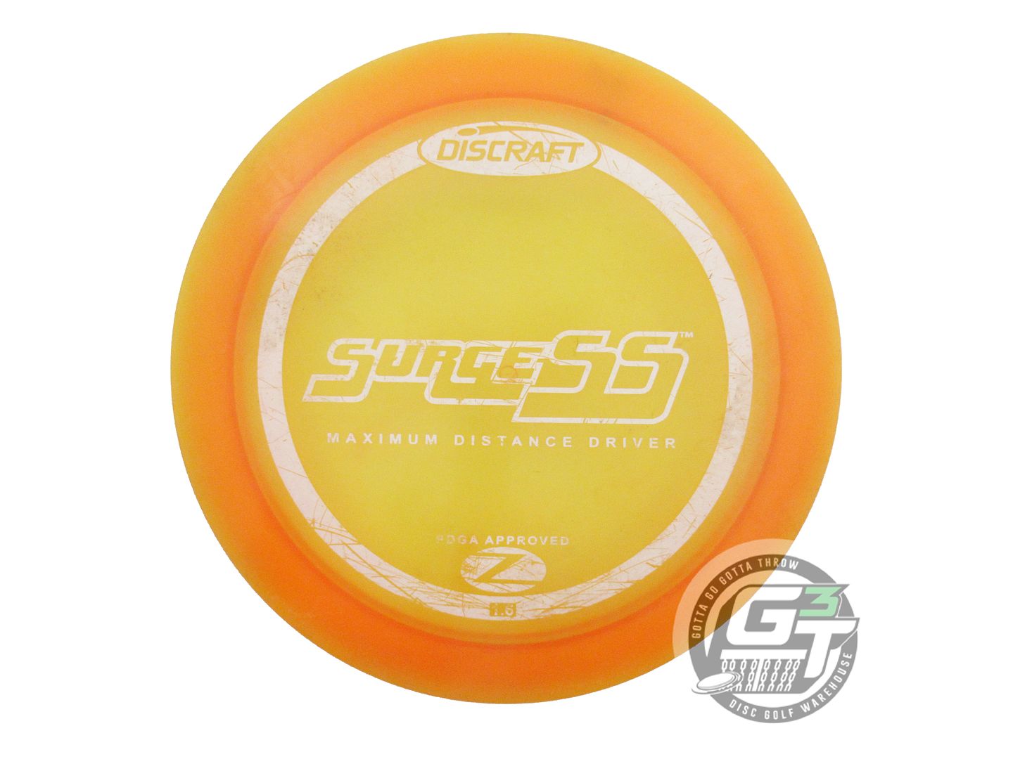 USED Discraft Z Surge SS 175g Orange White Stamp PFN Distance Driver Golf Disc