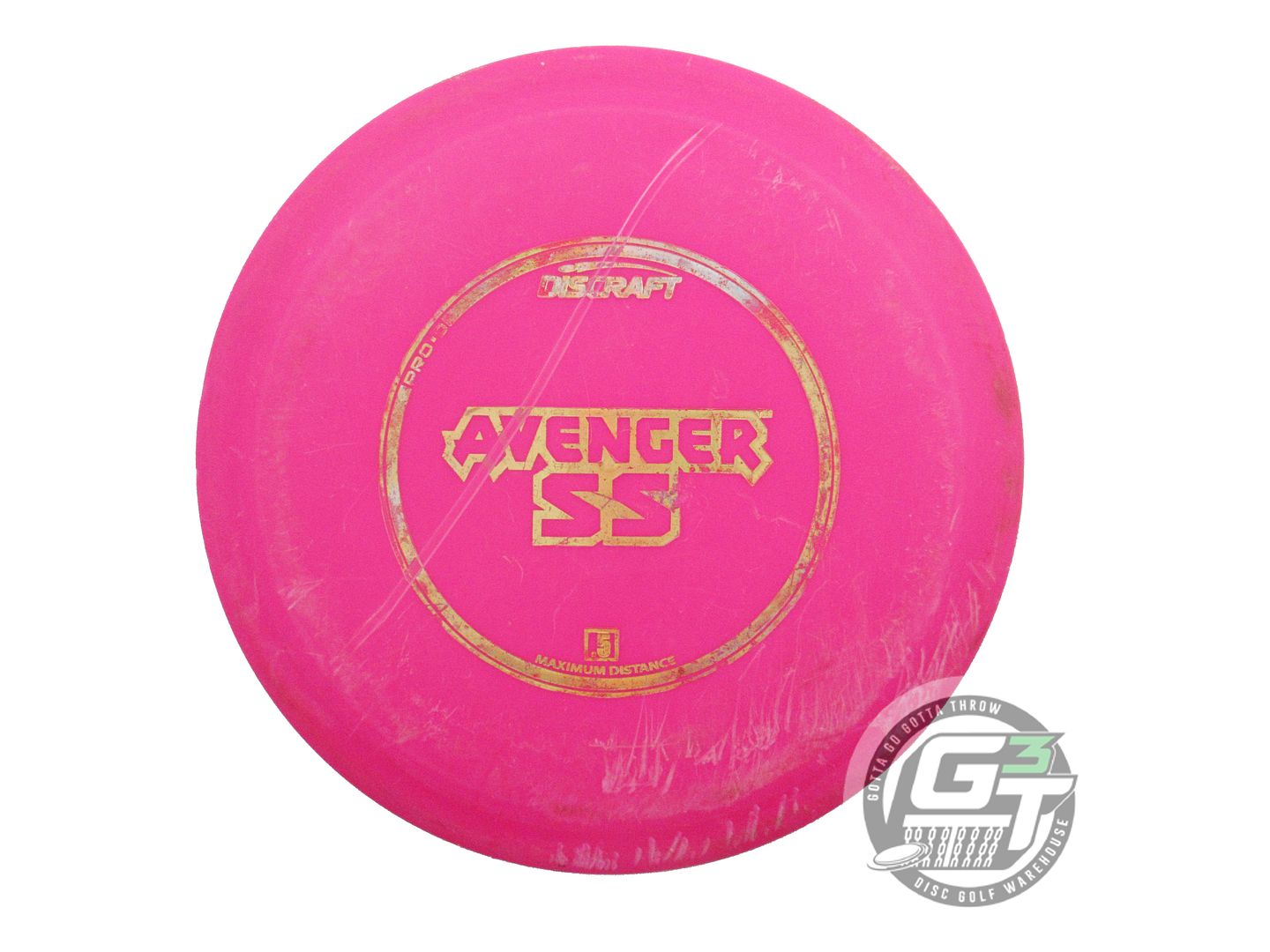 USED Discraft Pro D Avenger SS 160g Pink Gold Foil Distance Driver Golf Disc