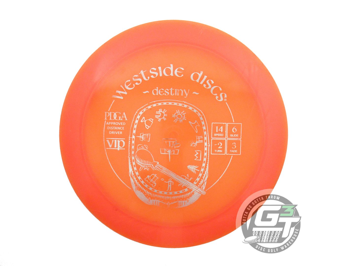 USED Westside Discs VIP Destiny 162g Orange Silver Foil Distance Driver Disc