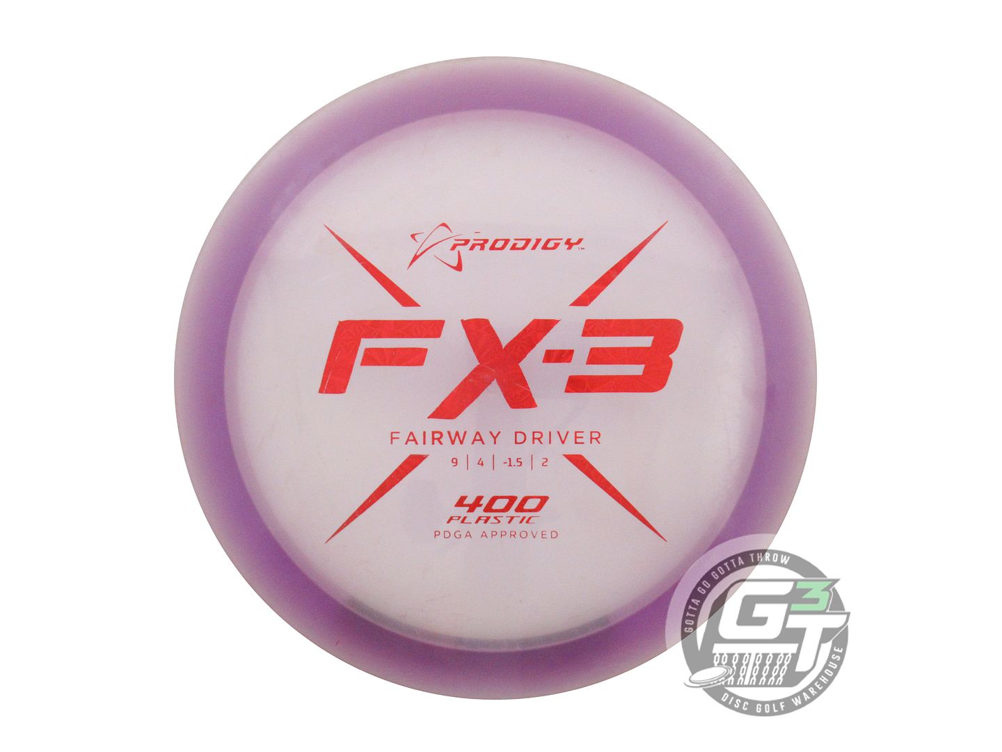 USED Prodigy Discs 400 FX3 175g Lilac Red Prism Foil Fairway Driver Golf Disc