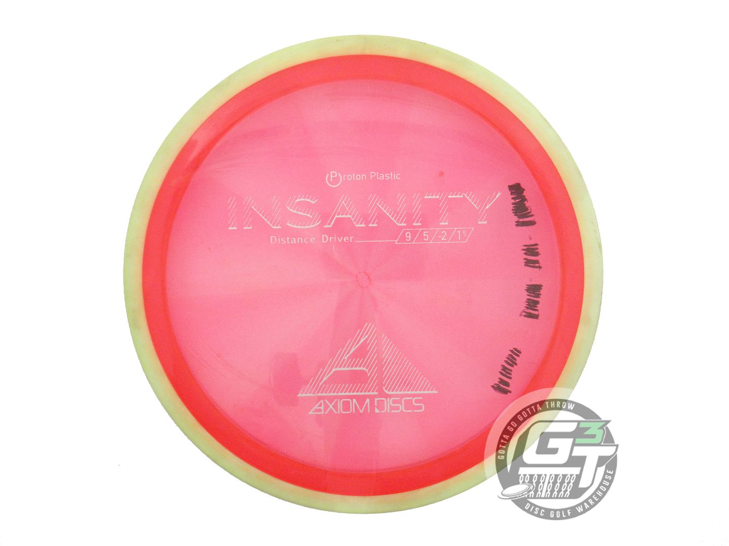 USED Axiom Discs Proton Insanity 157g Red Yellow Rim Distance Driver Golf Disc