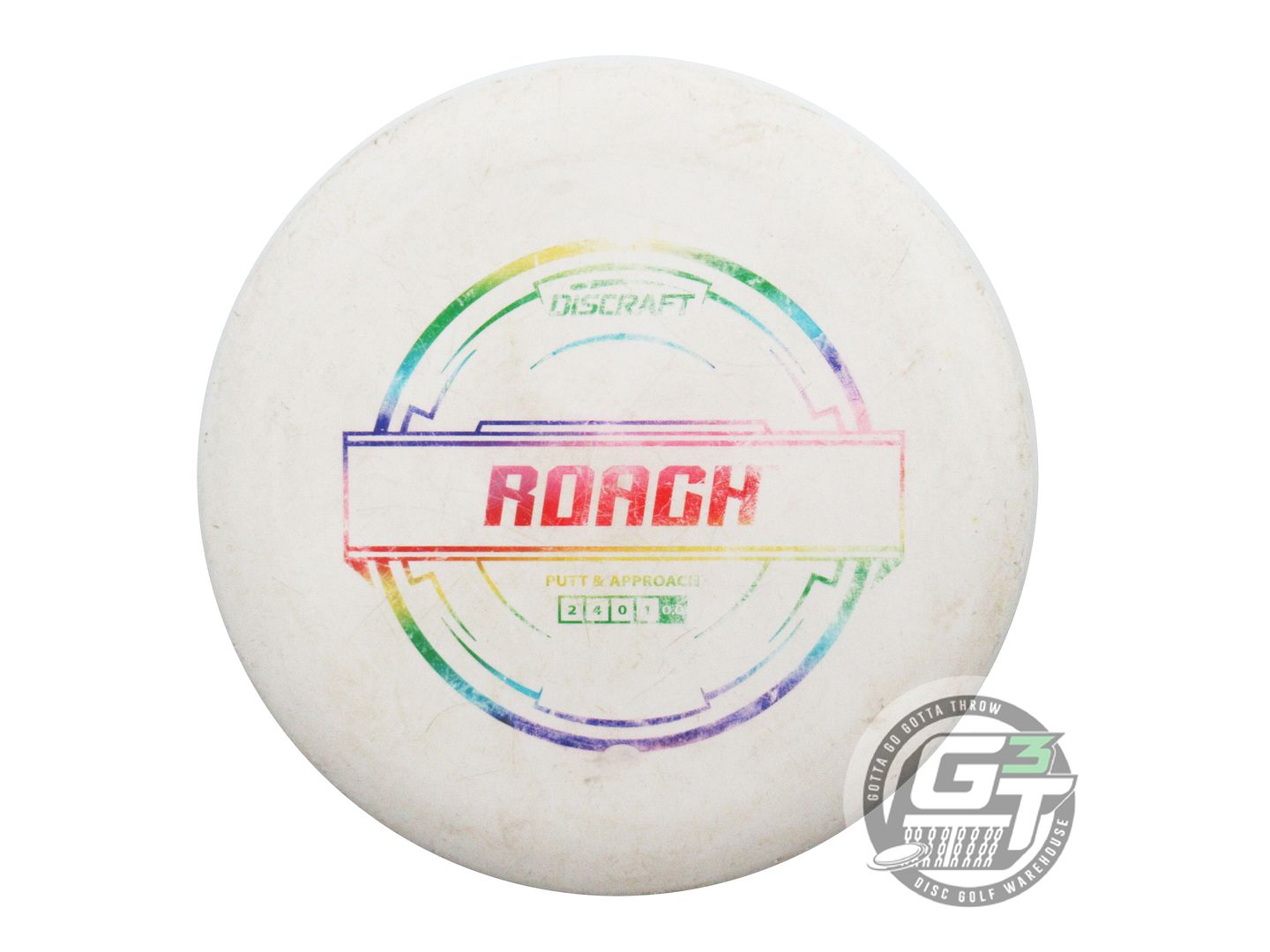 USED Discraft Putter Line Roach 172g White Rainbow Foil Putter Golf Disc