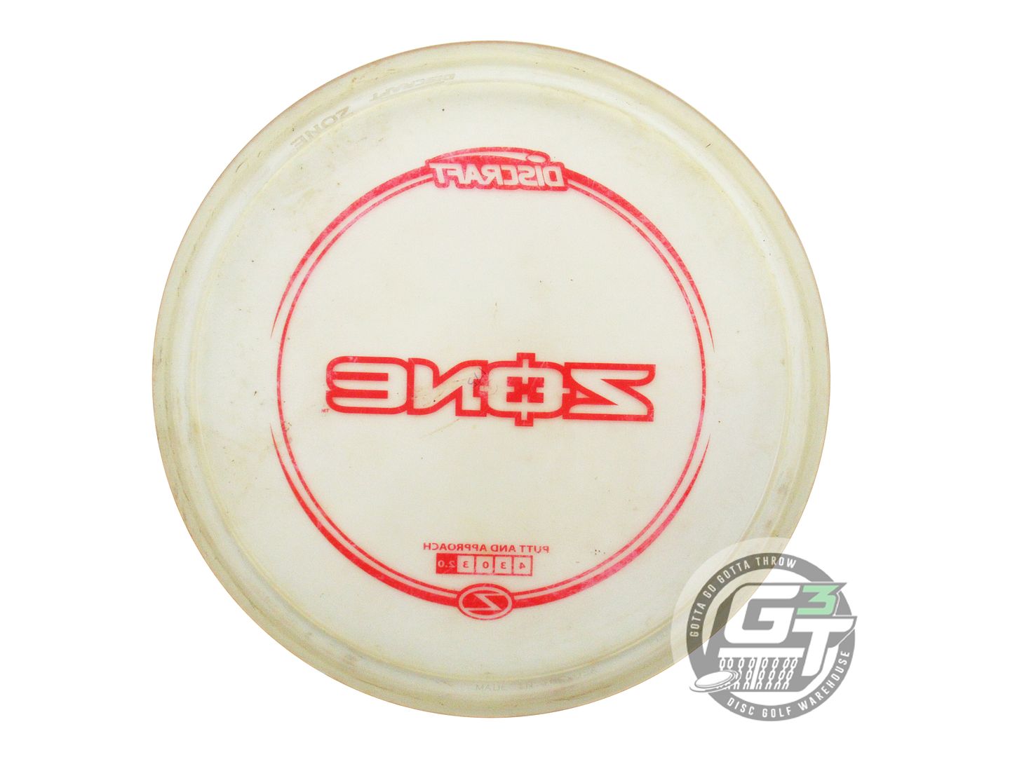 USED Discraft Z Zone 175g Clear Red Stamp Putter Golf Disc
