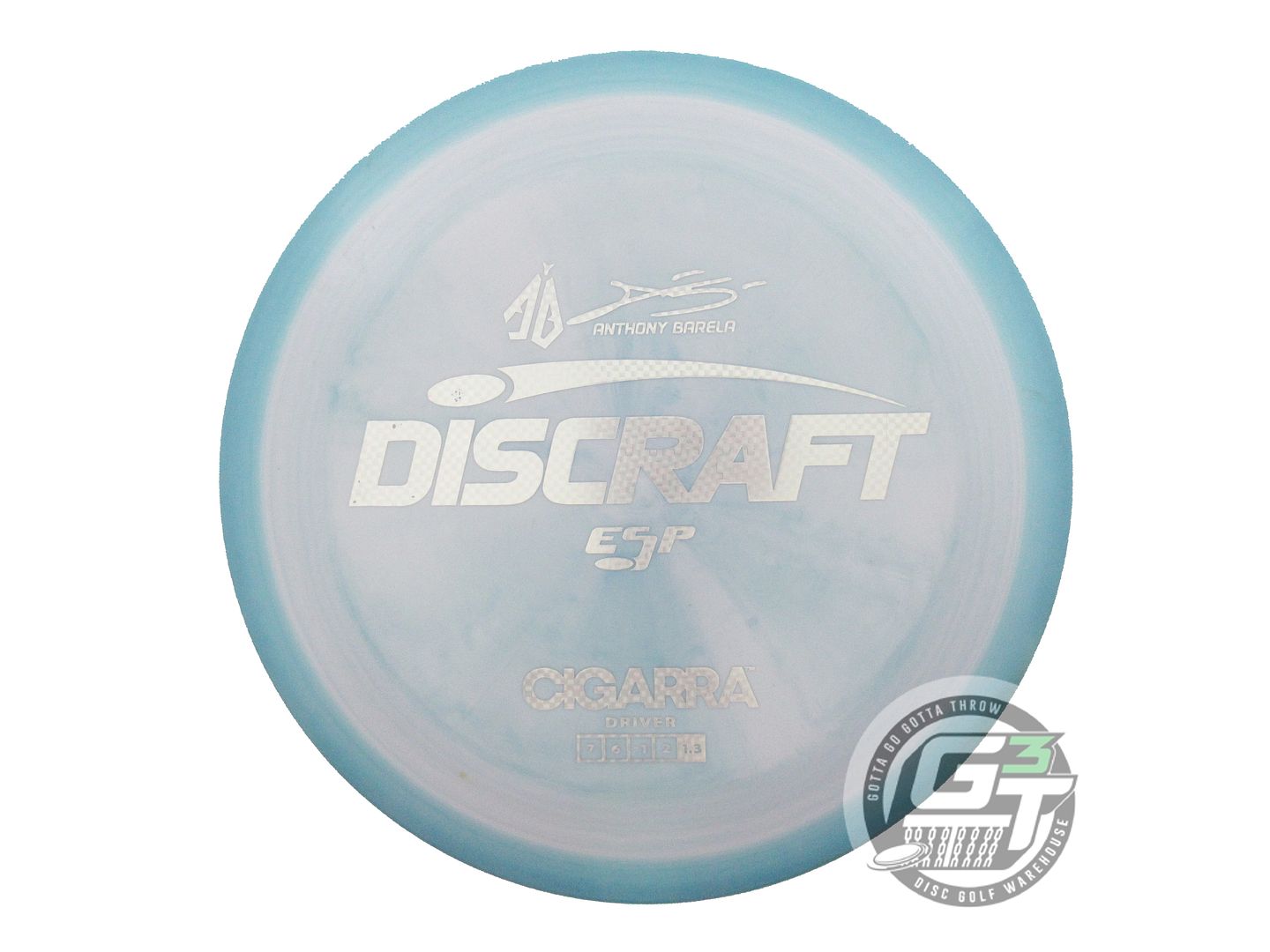 USED Discraft [BARELA] ESP Cigarra 176g Teal-Lilac Silver Weave Driver Golf Disc