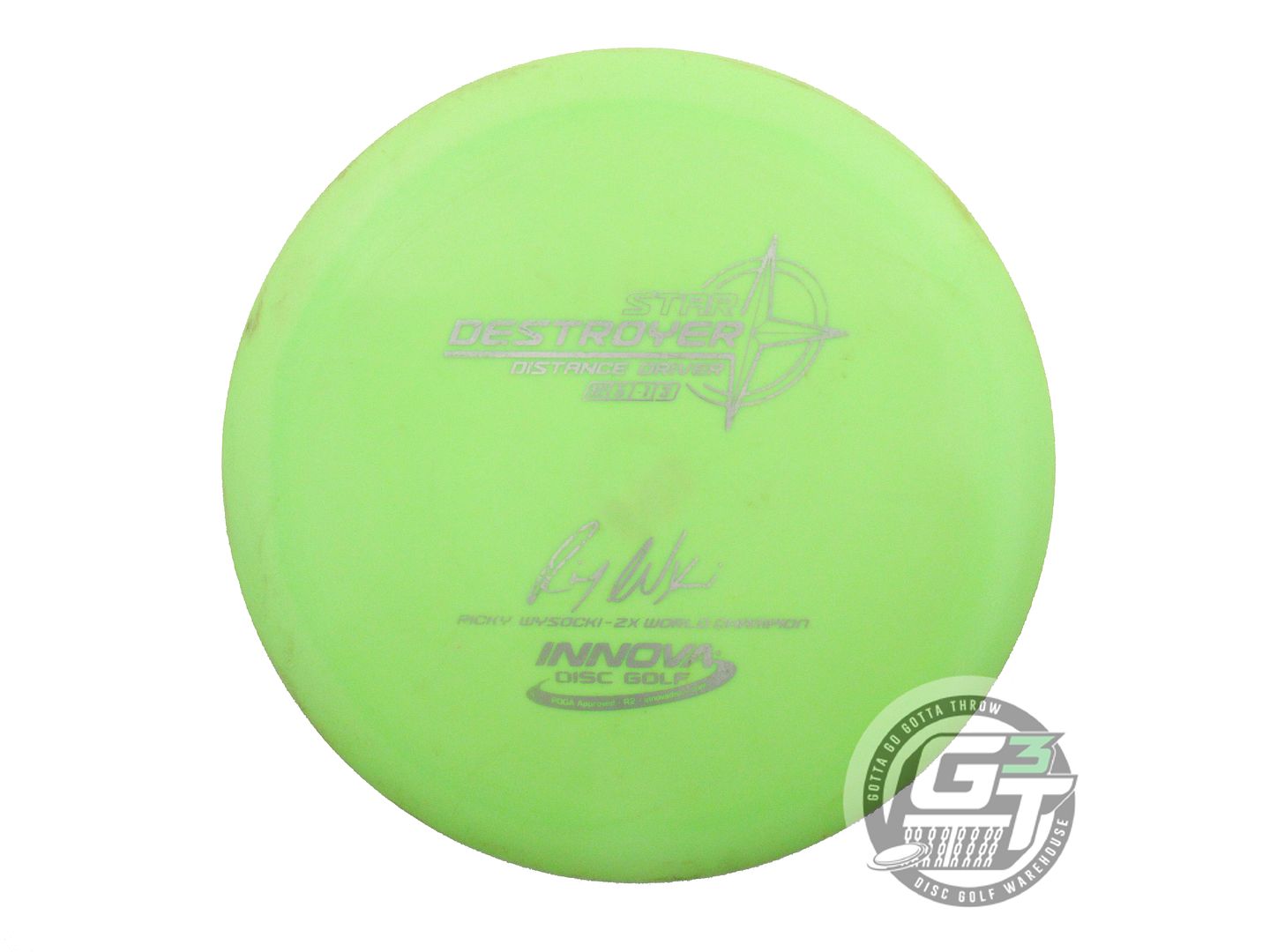 USED Innova [WYSOCKI] Star Destroyer 174g Lime Silver FOil Driver Golf Disc