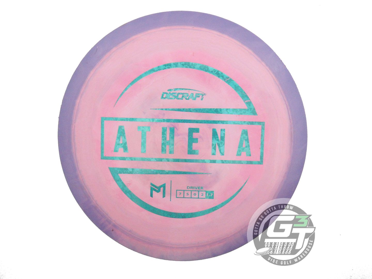 USED Discraft [McBETH] ESP Athena 175g Purp-Pink Teal Heart Foil Driver Disc