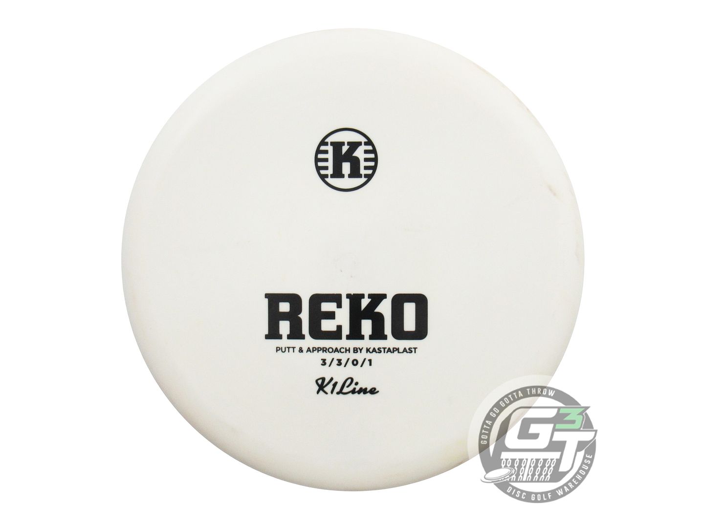 USED Kastaplast K1 Reko 174g White Black Stamp Putter Golf Disc