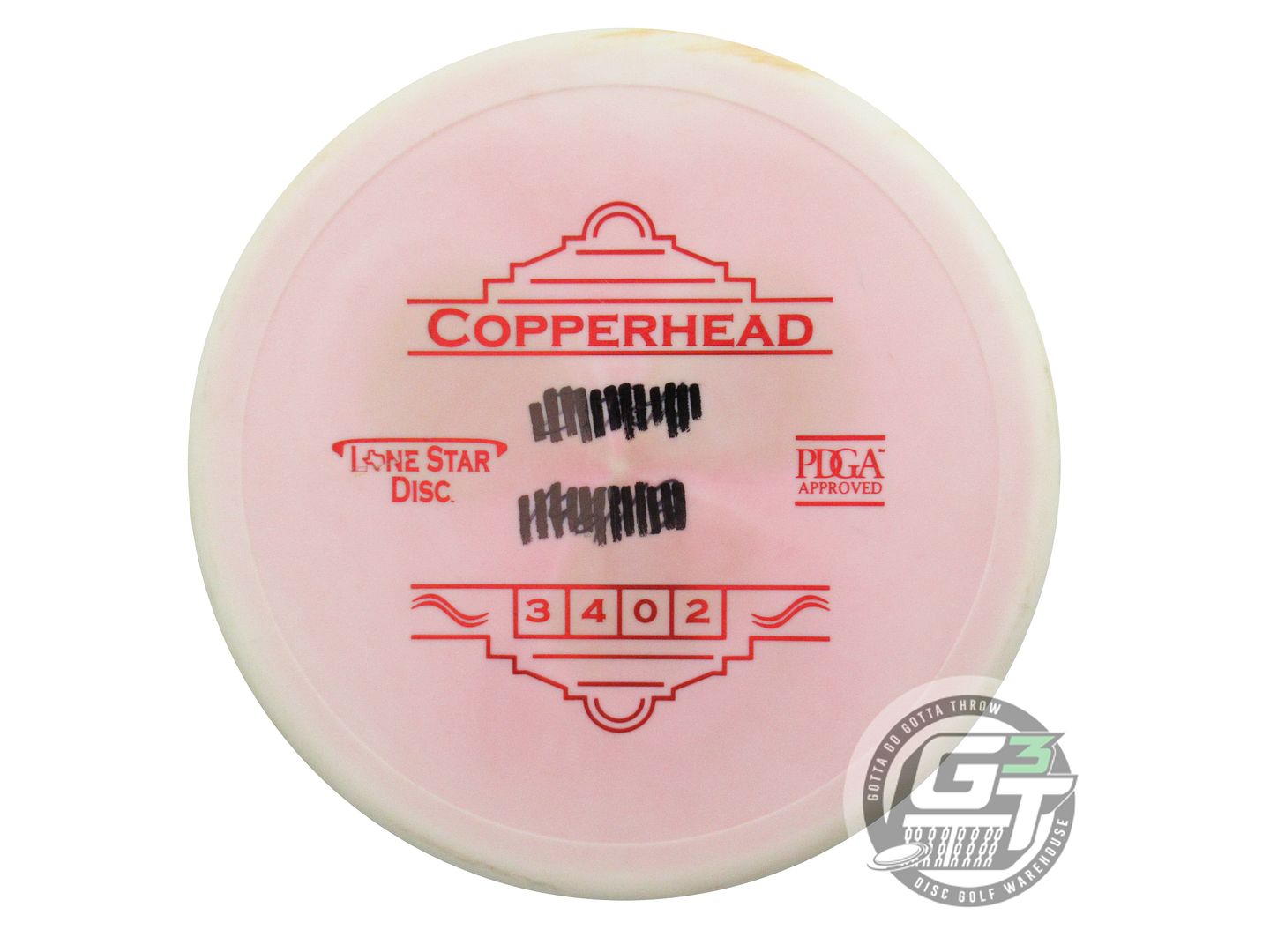 USED Lone Star Bravo Copperhead 174g Cream-Pink Red Foil Putter Golf Disc