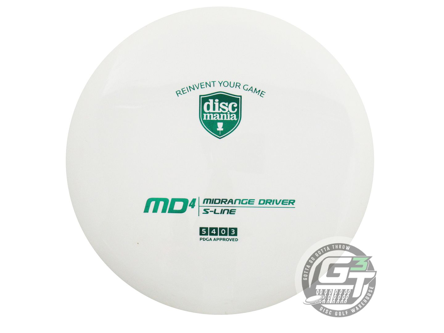USED DiscMania S-Line MD4 177g White Green Foil Midrange Golf Disc