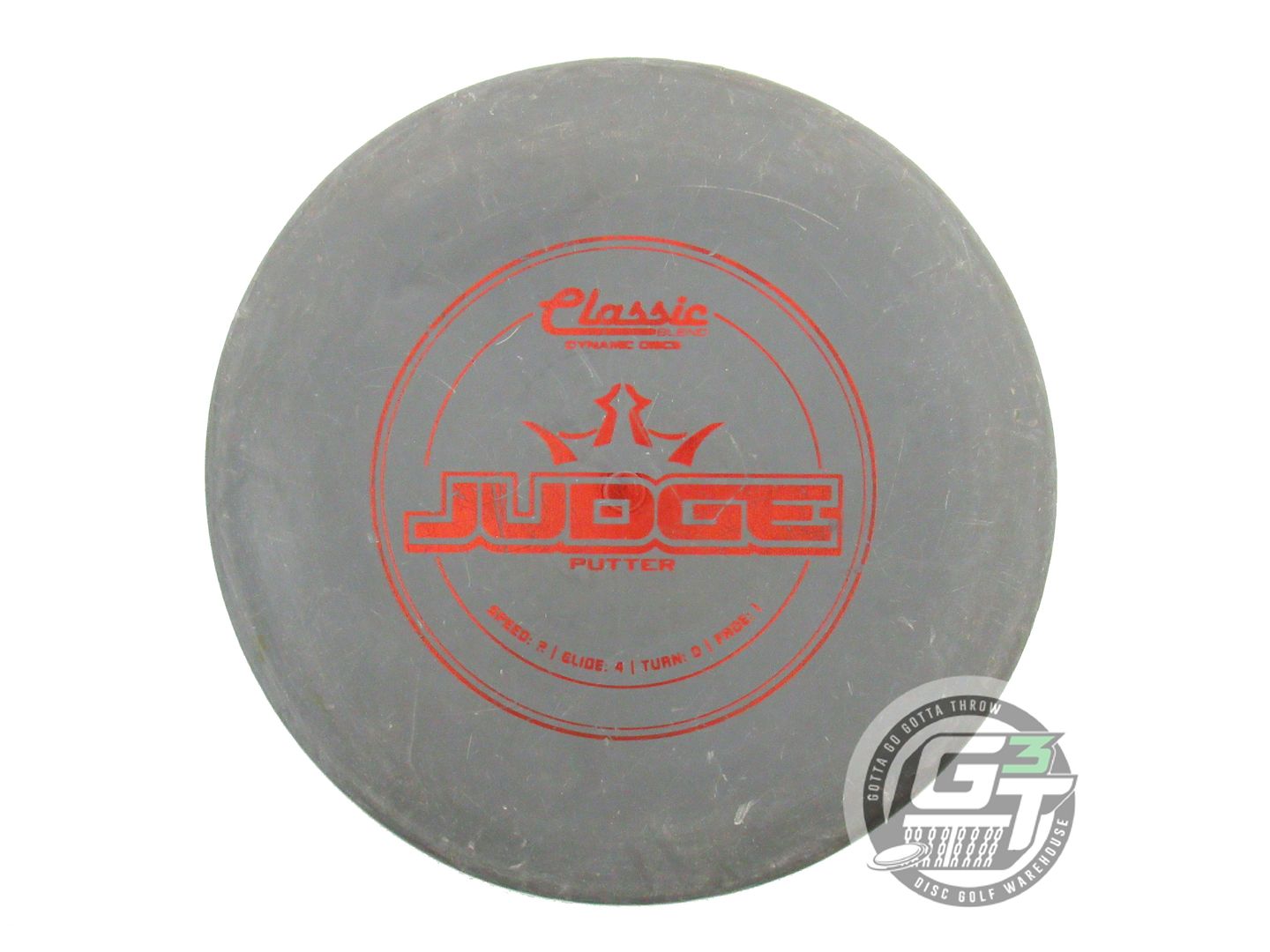 USED Dynamic Discs Classic Blend Judge 174g Gray Red Foil Putter Golf Disc
