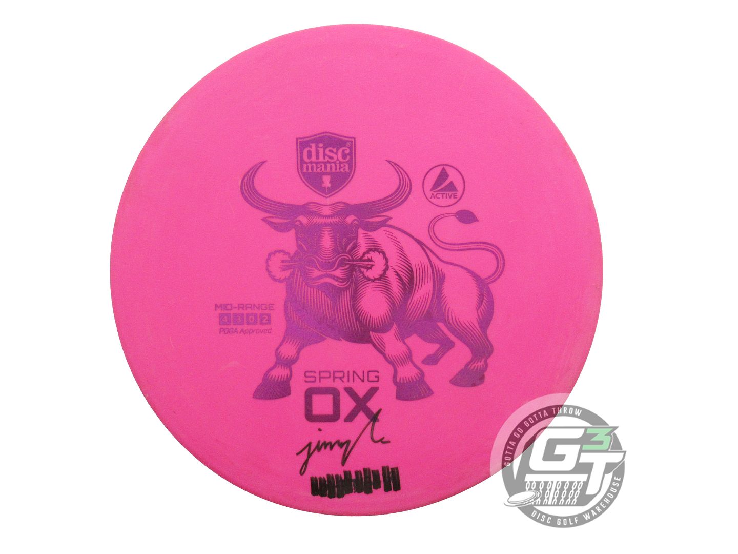 USED DiscMania Active Base Spring Ox 168g Pink Purple Foil Midrange Golf Disc