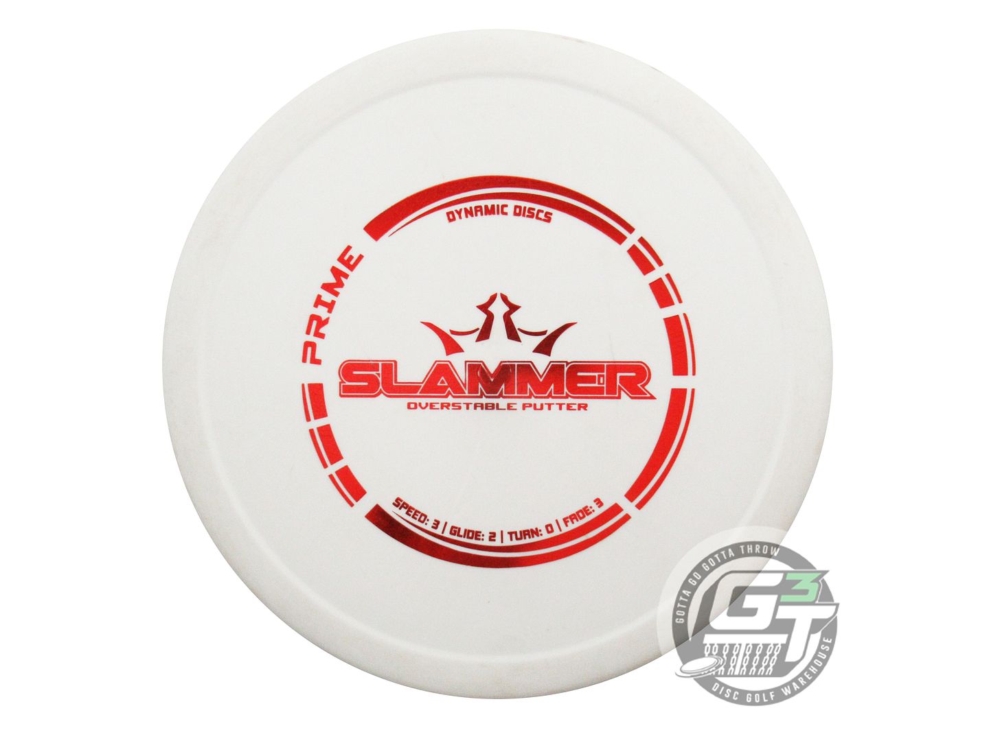 USED Dynamic Discs Prime Slammer 176g White Red Foil Putter Golf Disc