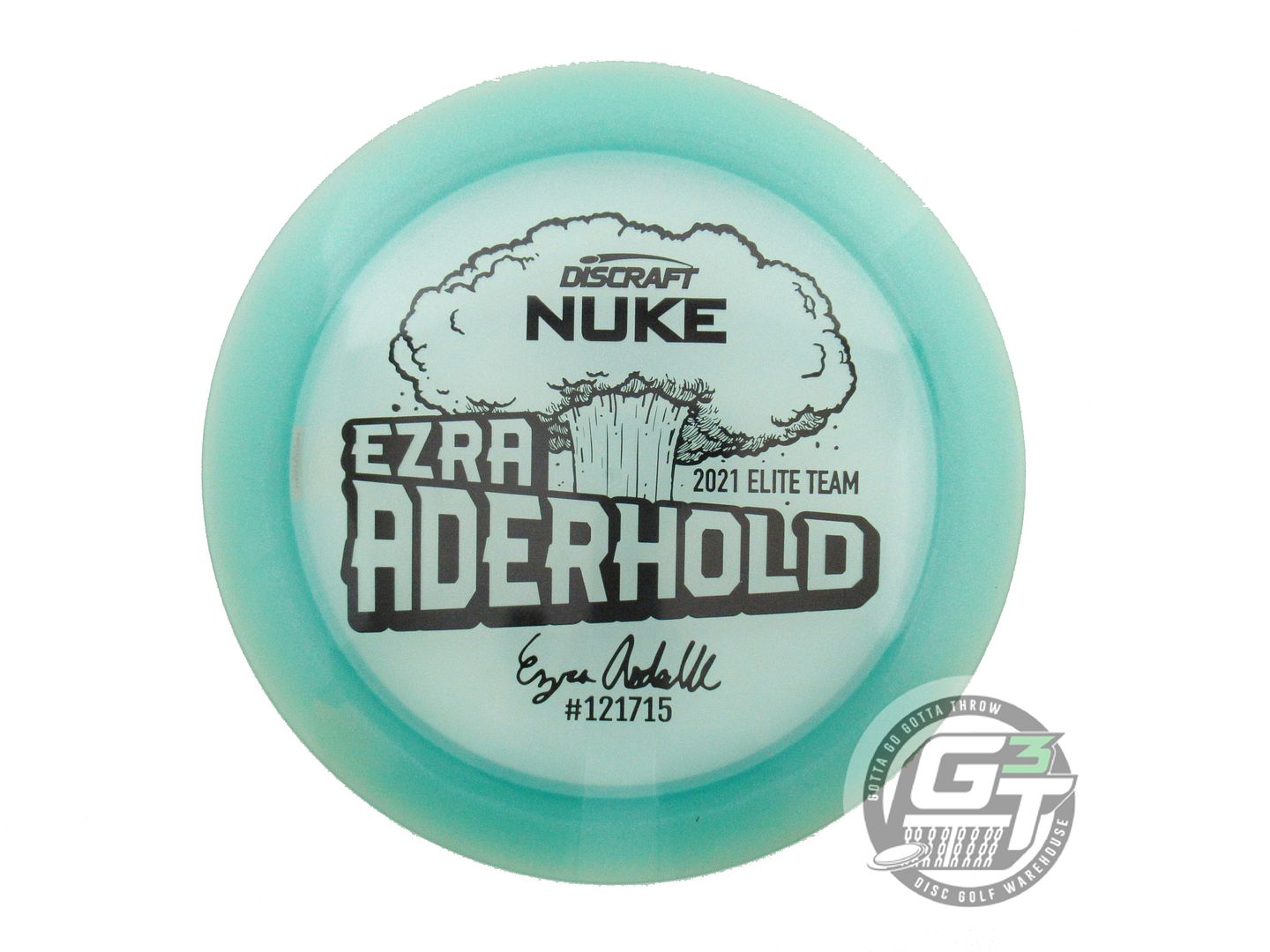 NOS Discraft [ADERHOLD] Metallic Z Nuke 174g Seafoam Black Stamp Driver Disc