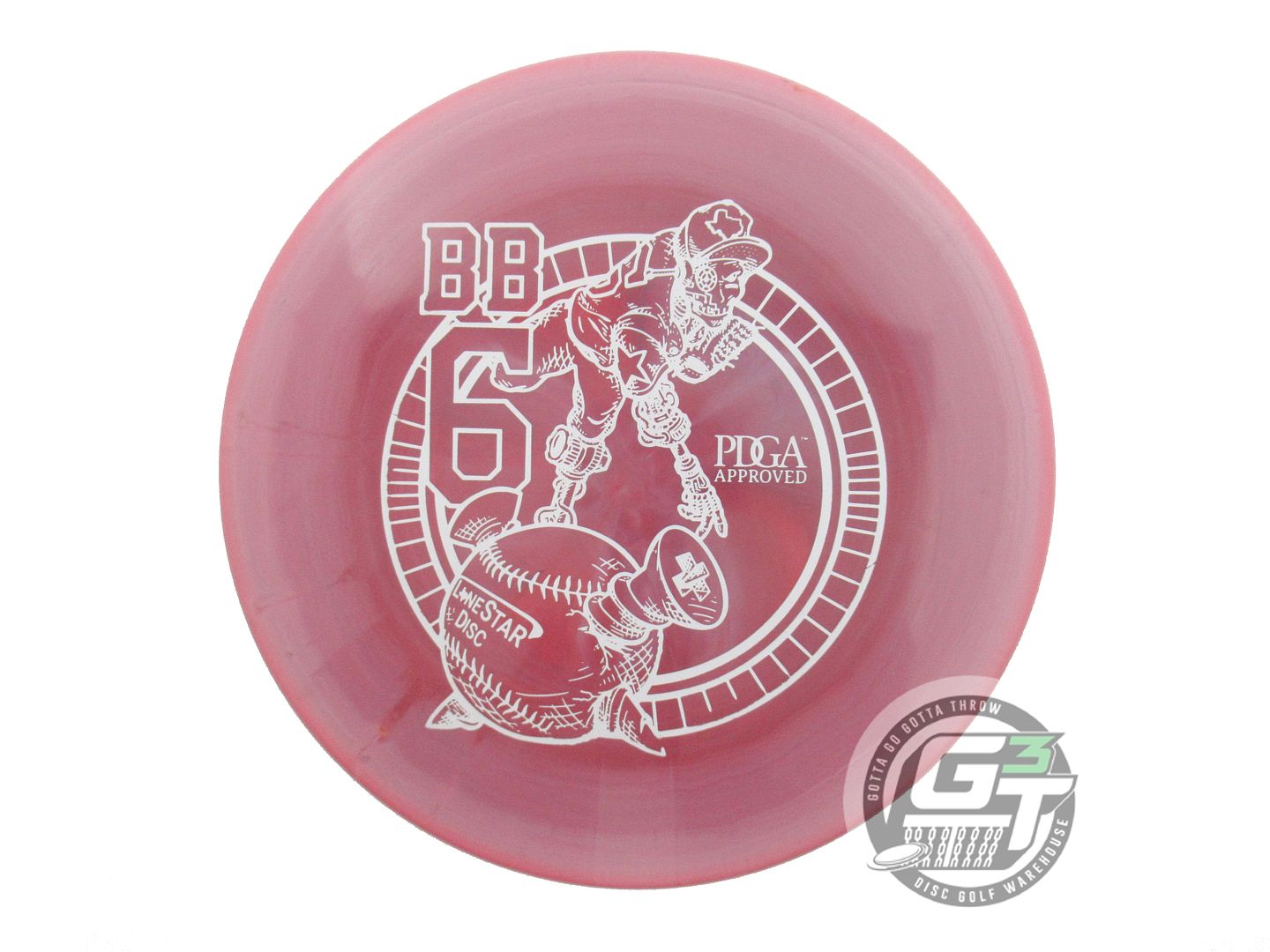 USED Lone Star [ARTIST] Alpha BB6 171g Dark Pink White Stamp Midrange Golf Disc