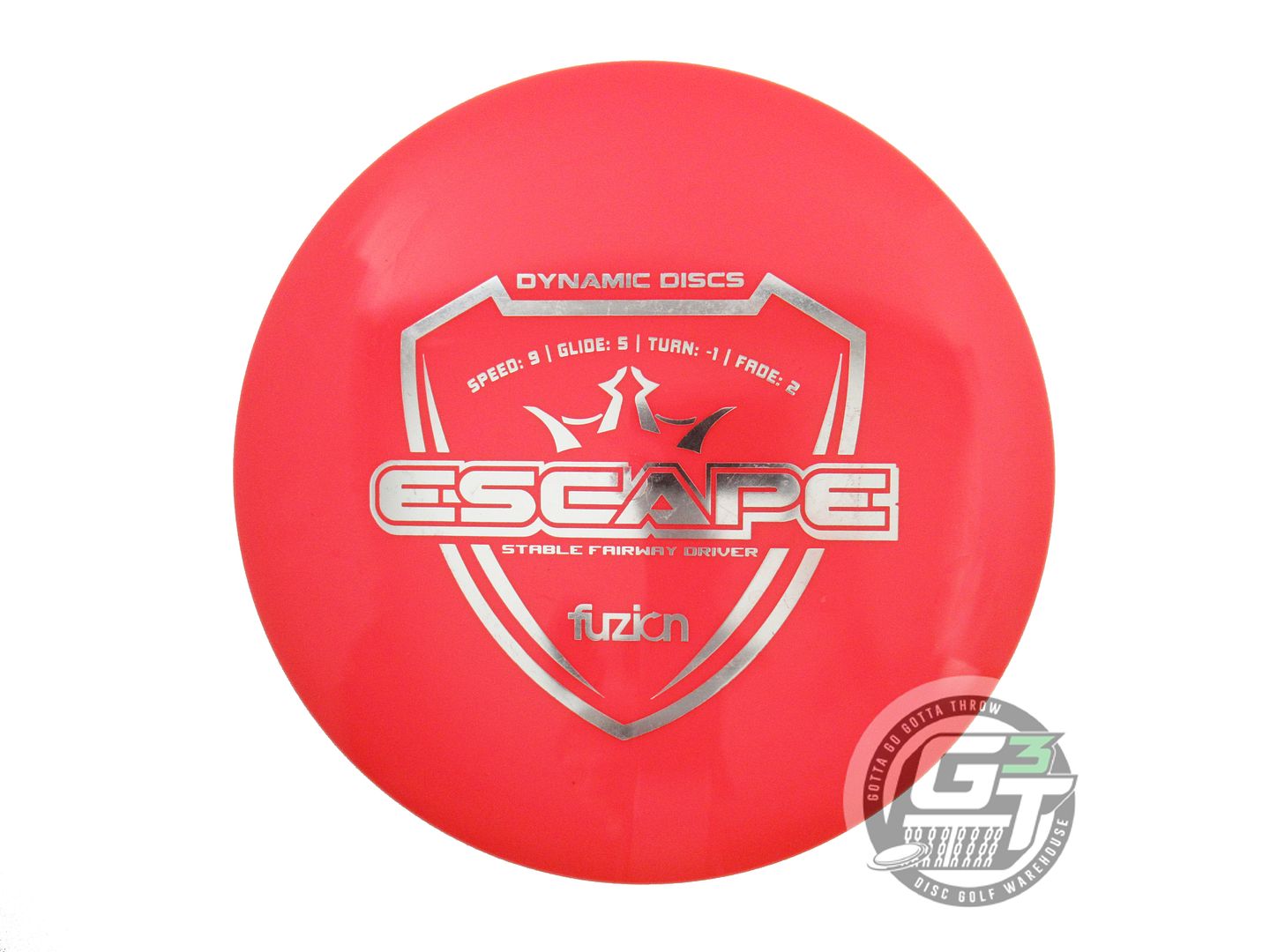 USED Dynamic Discs Fuzion Escape 168g Red Silver Foil Fairway Driver Golf Disc