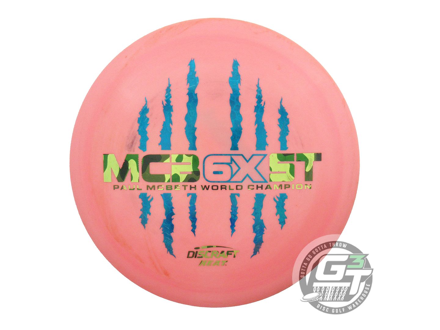 USED Discraft 6X McBEAST ESP Heat 175g Pink Blue Foil Distance Driver Golf Disc