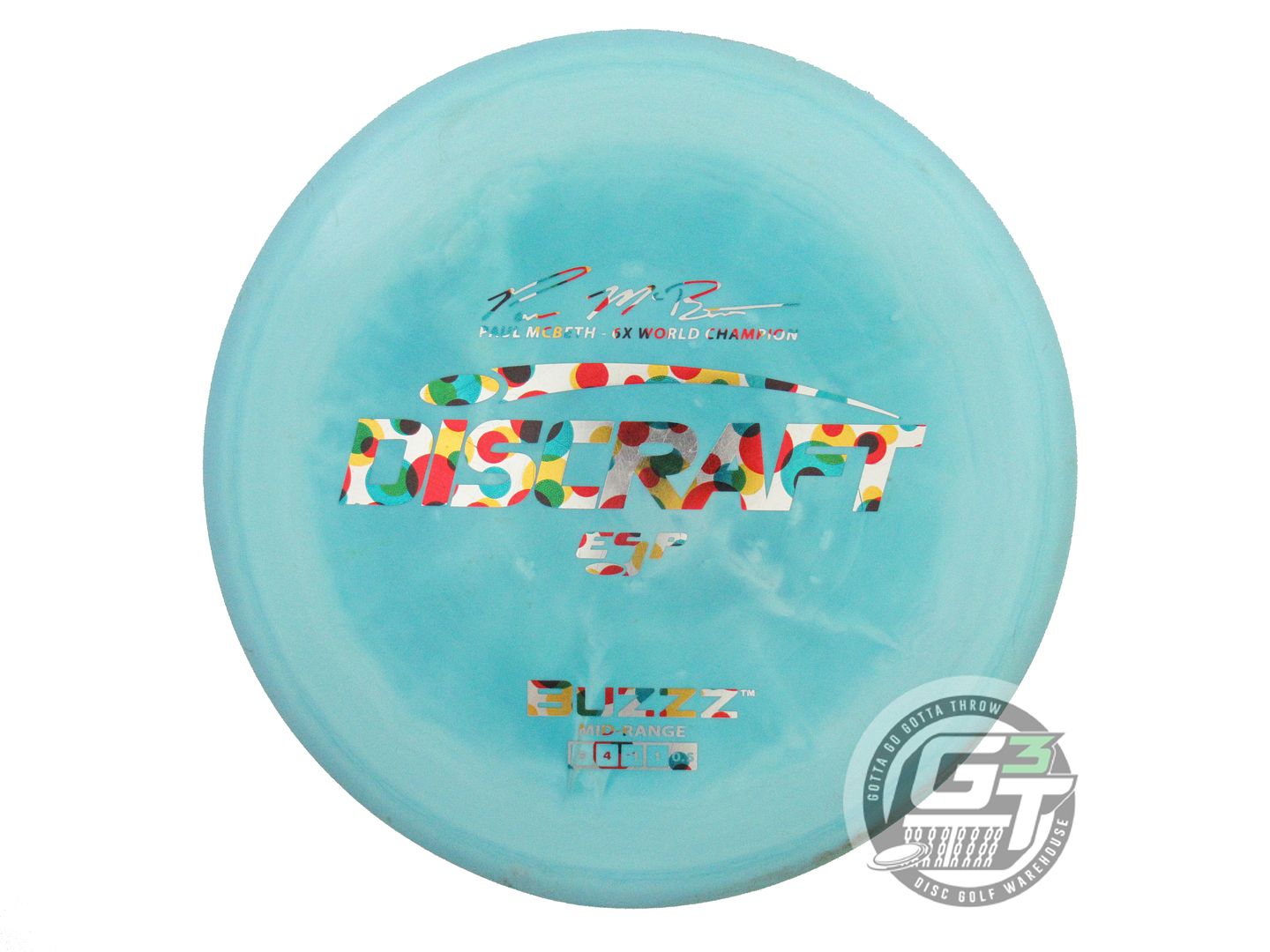 USED Discraft [McBETH] ESP Buzzz 180g Teal Wonder Bread Foil Midrange Golf Disc