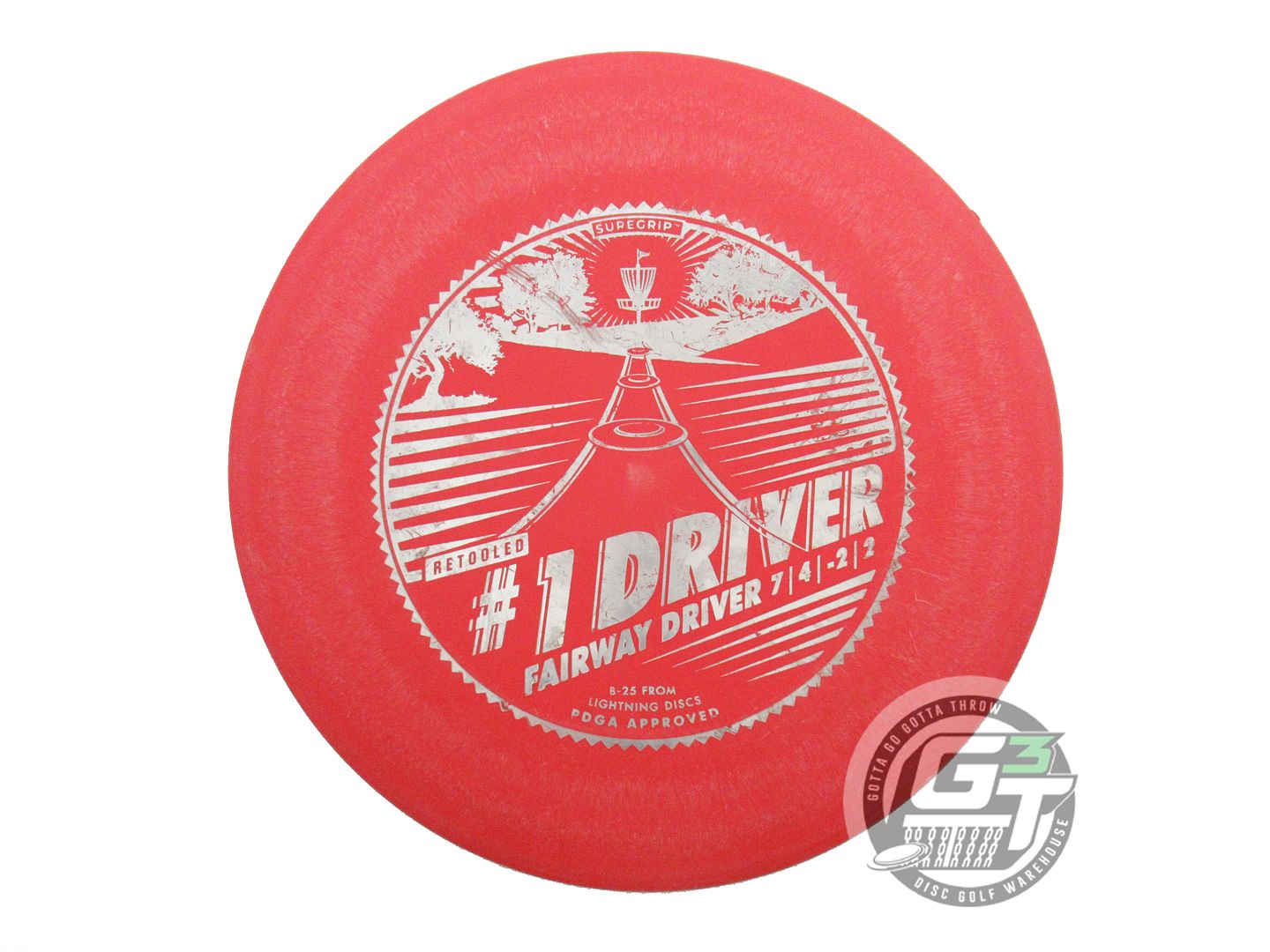 USED Lightning SureGrip [RETOOL] #1 Driver 173g Red Fairway Driver Golf Disc