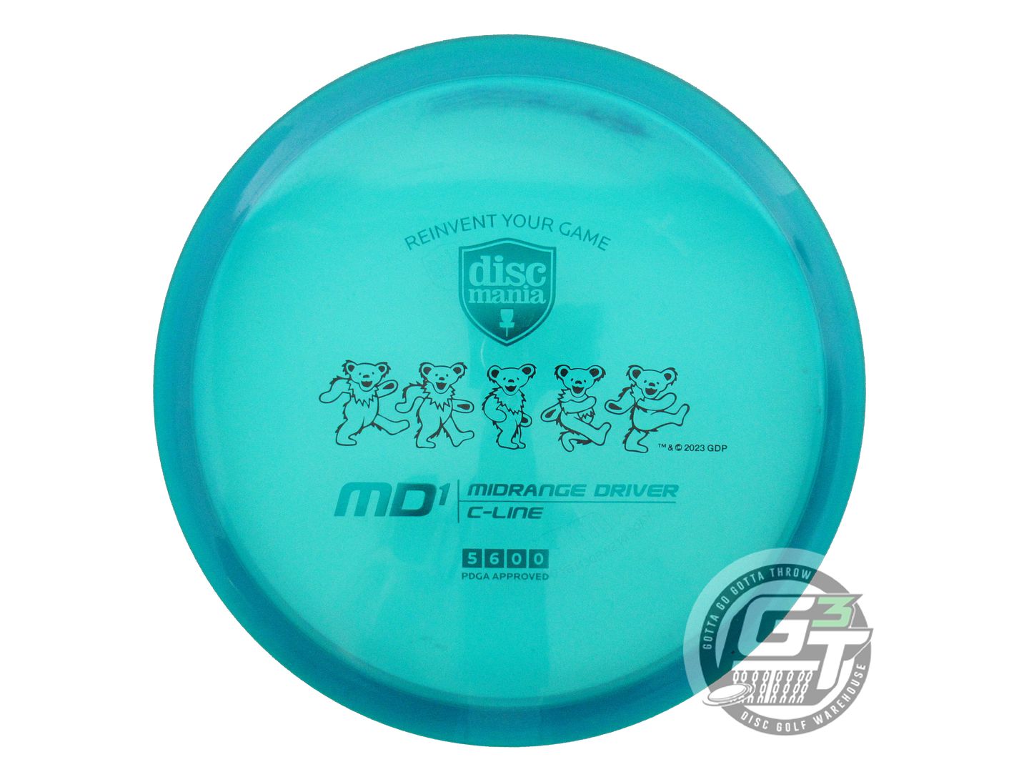 USED DiscMania GRATEFUL DEAD C-Line MD1 177g Teal Teal Foil Midrange Golf Disc