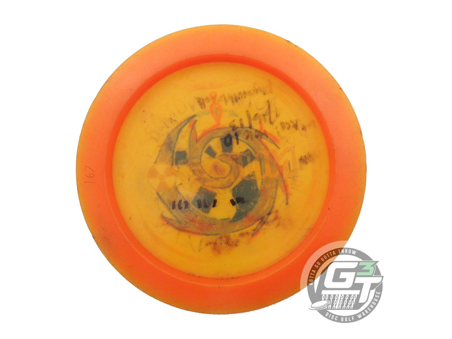 USED Discraft Z Nuke 167g Orange SHARPIE Distance Driver Golf Disc