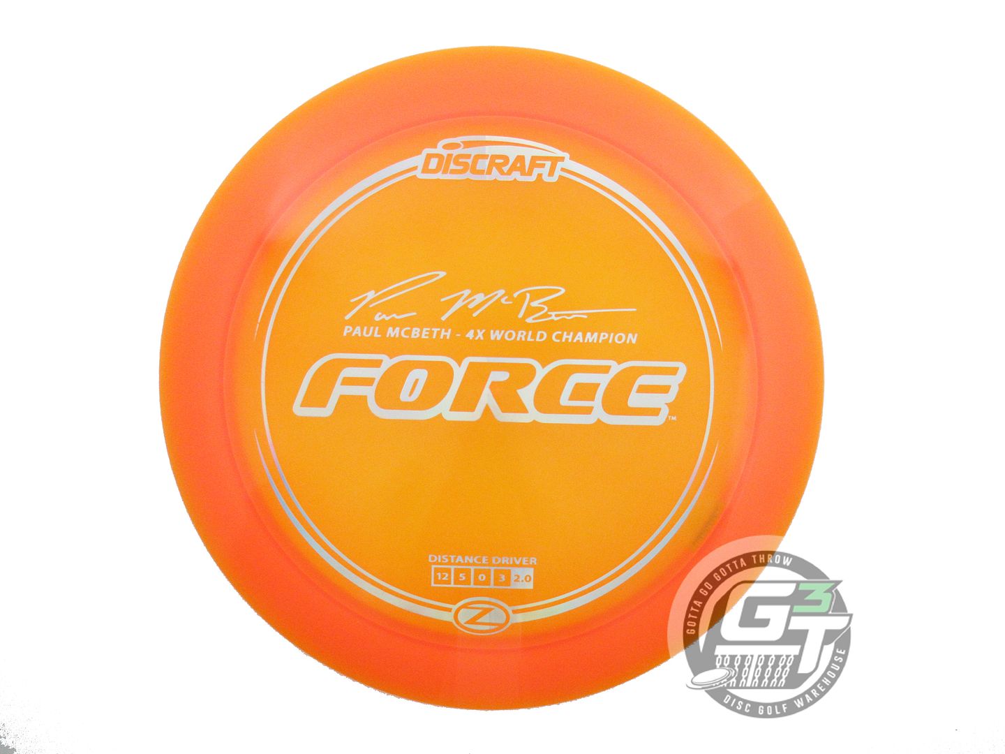 NOS Discraft [McBETH] Z Force 174g Orange Silver Holo Foil Distance Driver Disc