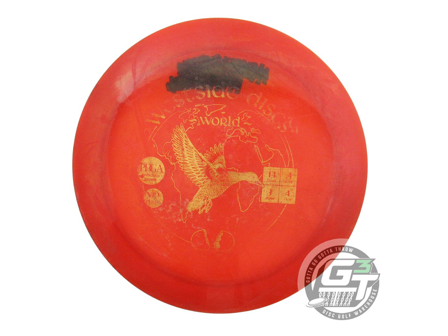 USED Westside Discs VIP World 172g Red Gold Foil Distance Driver Golf Disc