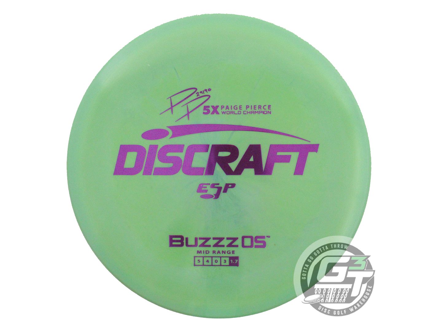 USED Discraft [PIERCE] ESP Buzzz OS 169g Green Purple Foil Midrange Golf Disc