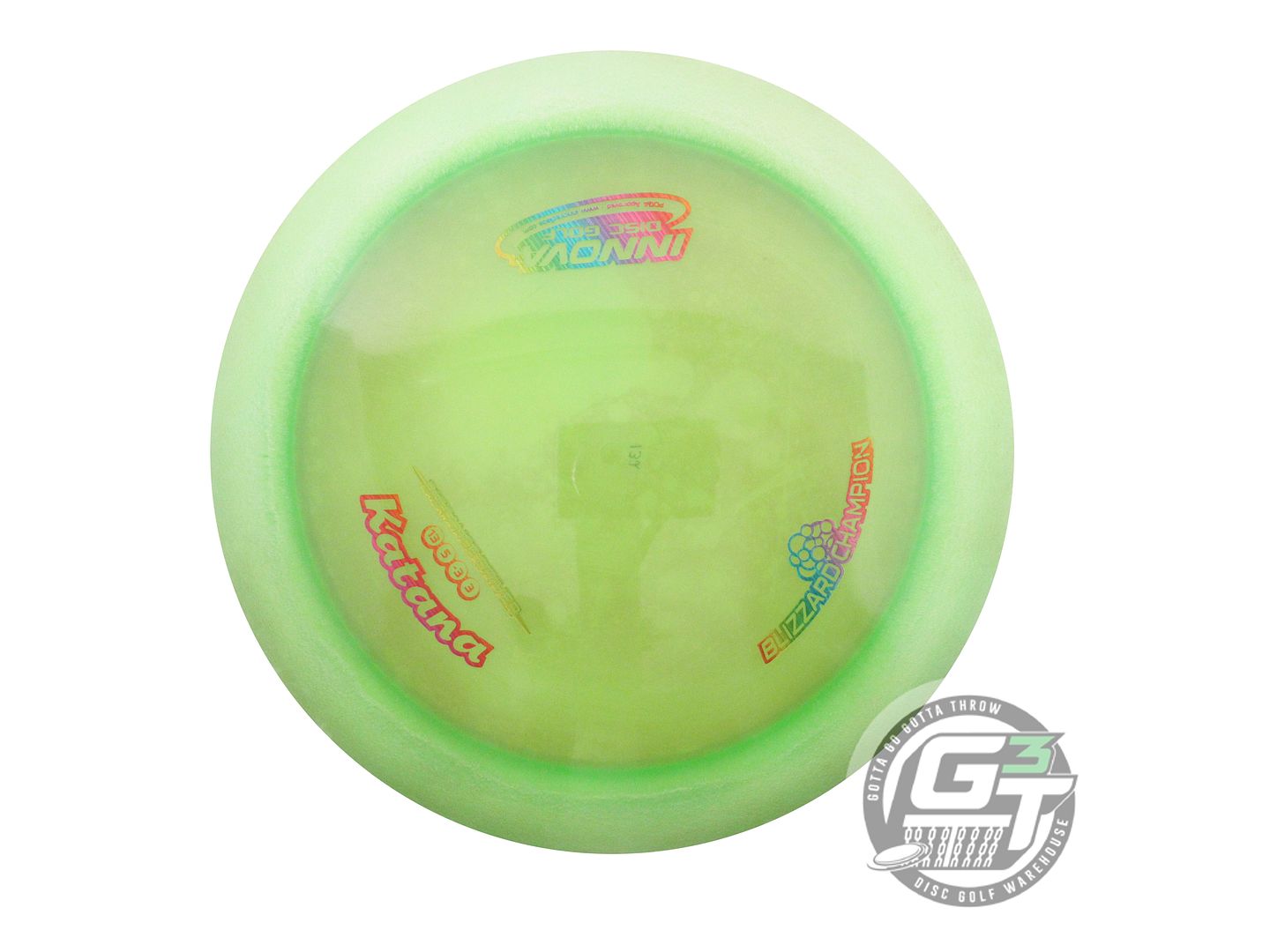 USED Innova Blizzard Katana 132g Lime Rainbow Laser Foil Distance Driver Disc