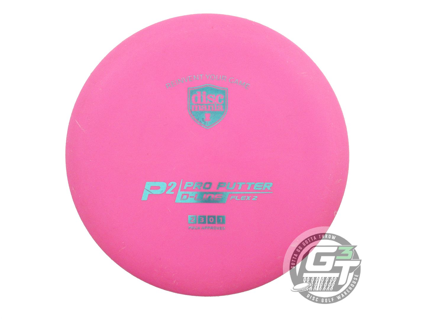 USED DiscMania D-Line Flex 2 P2 173g Pink Aqua Foil Putter Golf Disc