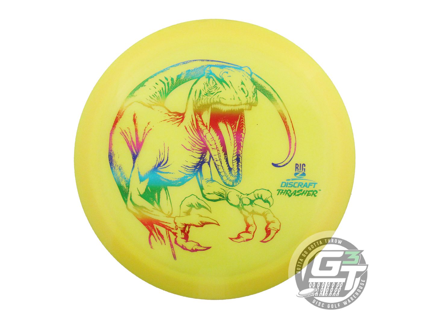 USED Discraft Big Z Thrasher 170g Yellow Rainbow Foil Distance Driver Golf Disc
