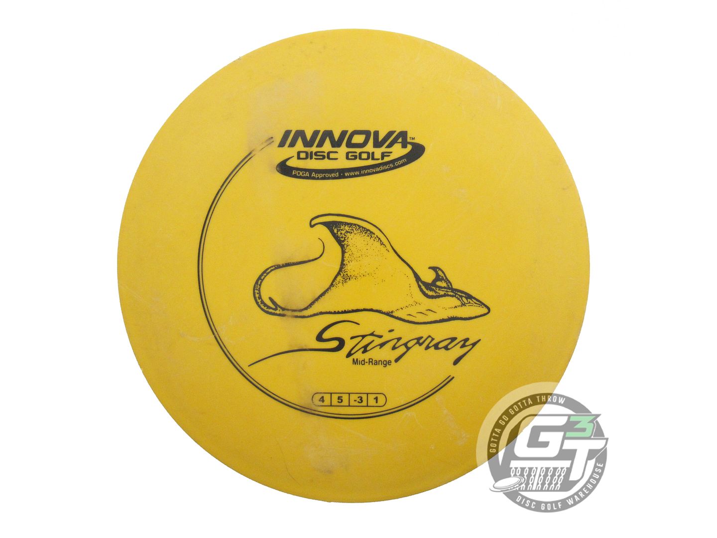 USED Innova DX Stingray 142g Marigold Black Stamp Midrange Golf Disc