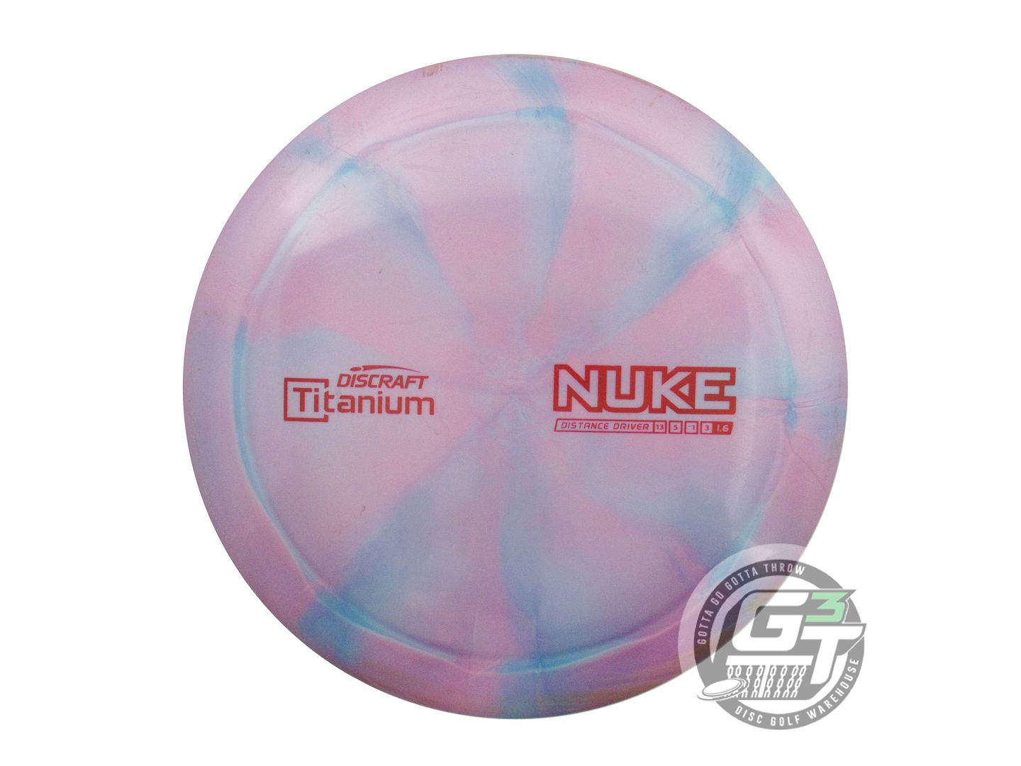USED Discraft Titanium Nuke 174g Lilac-Blue Distance Driver Golf Disc